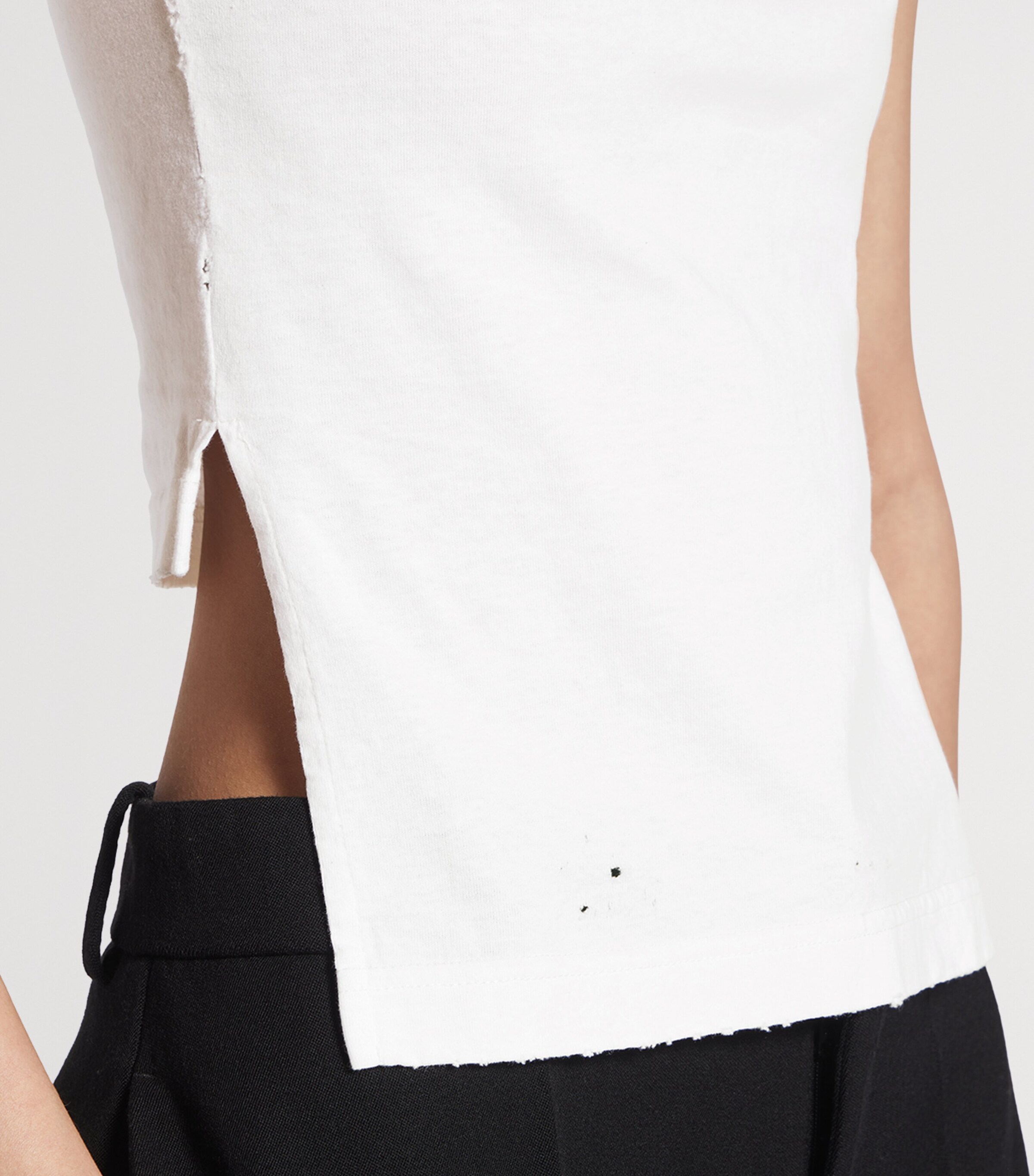 Balenciaga Womens Cotton Spray-Logo Chopped T-Shirt Image 6