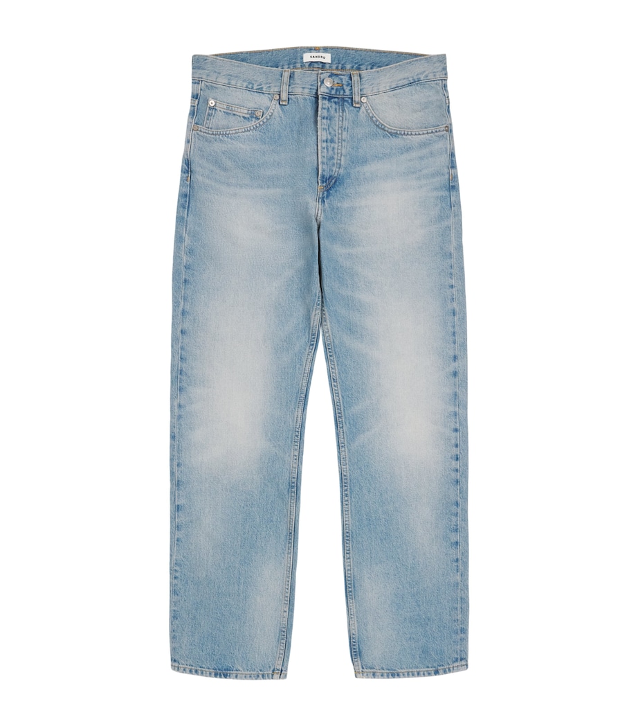 Sandro Paris Mens Straight Jeans Light Blue Denim Image 1