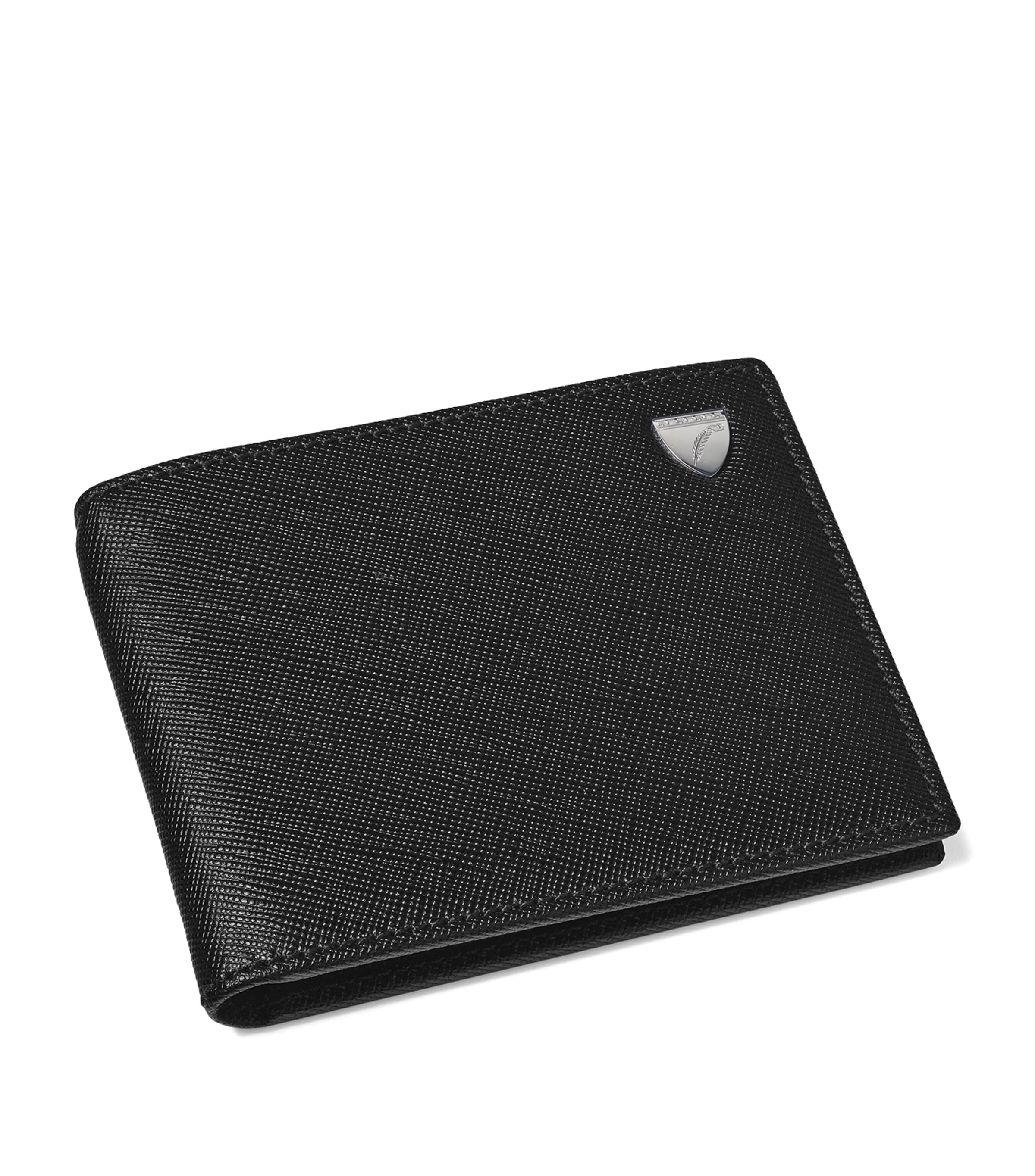 Aspinal Of London Leather Bi-fold Wallet In Black