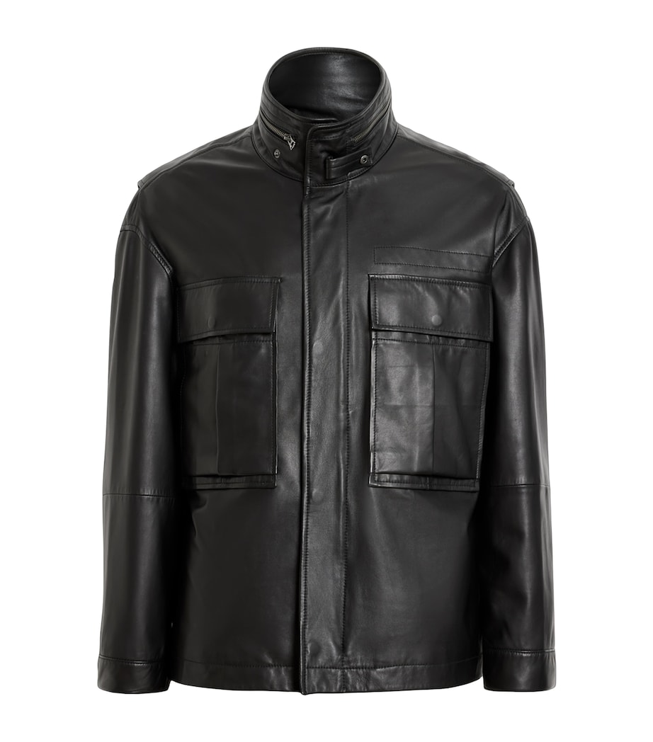 Halton Leather Jacket BLACK Image 1