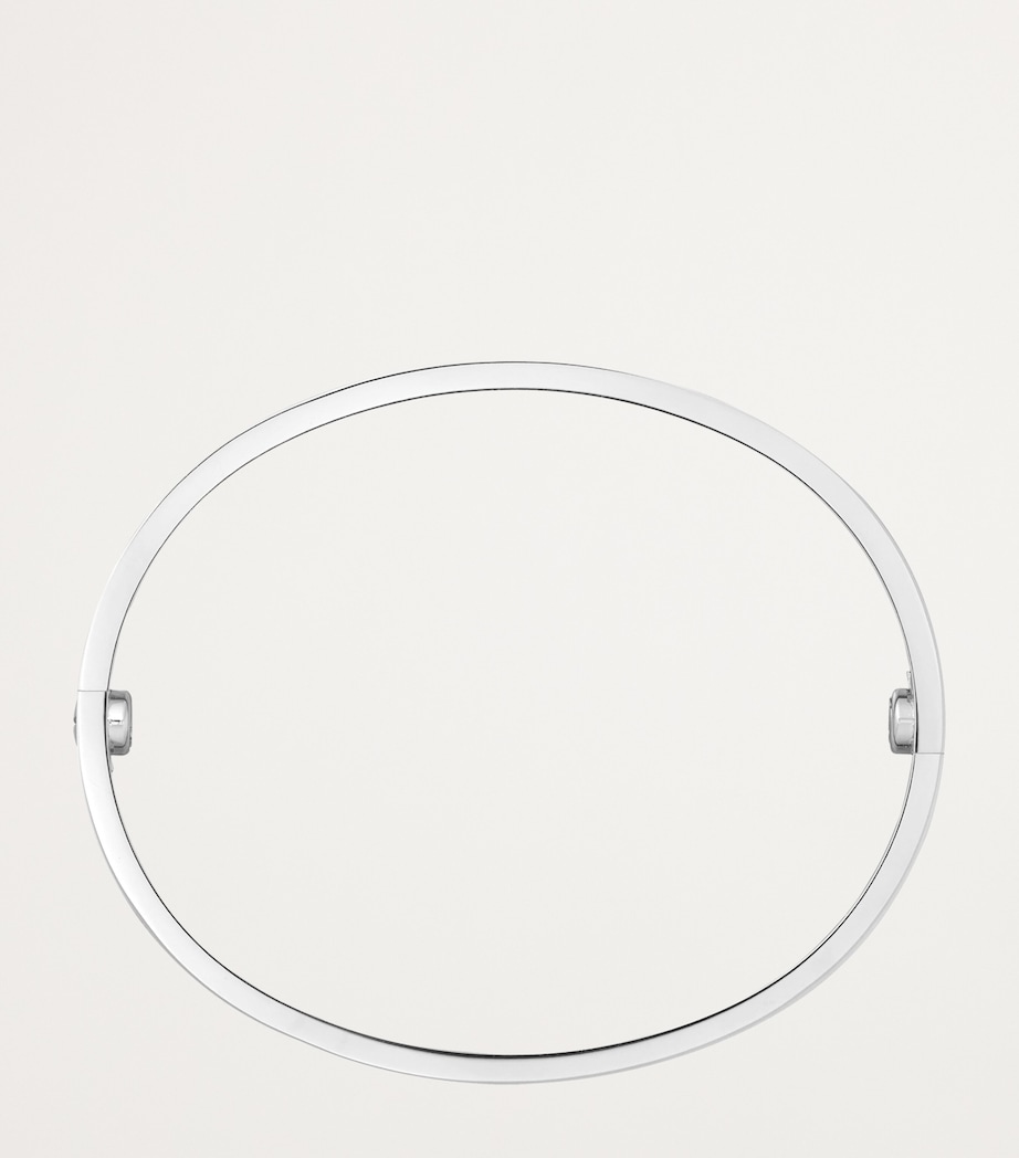 Brushed White Gold and Diamond Love Bangle WHITE GOLD Image 5