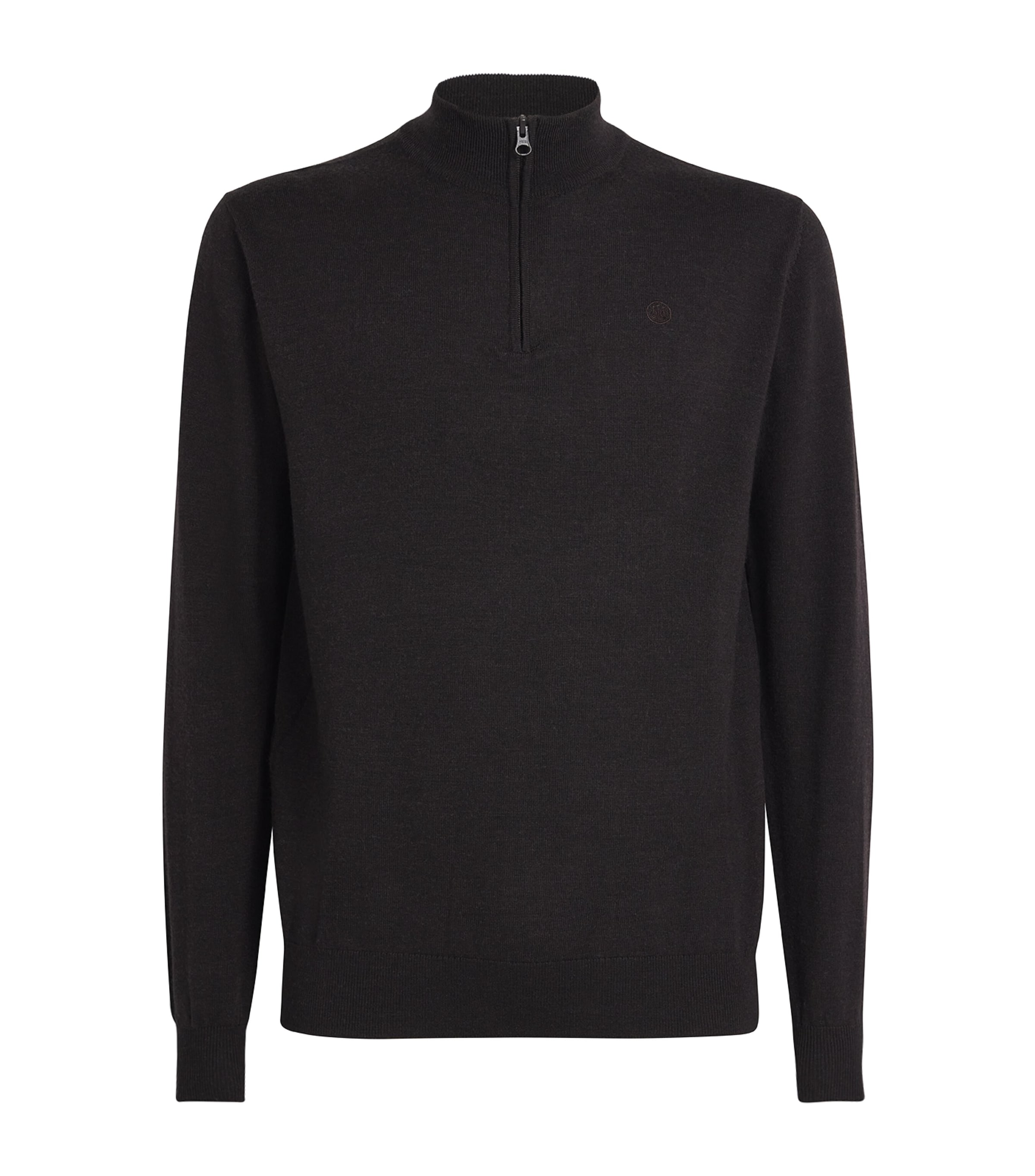 Beretta Merino Wool Half-zip Sweater In Brown