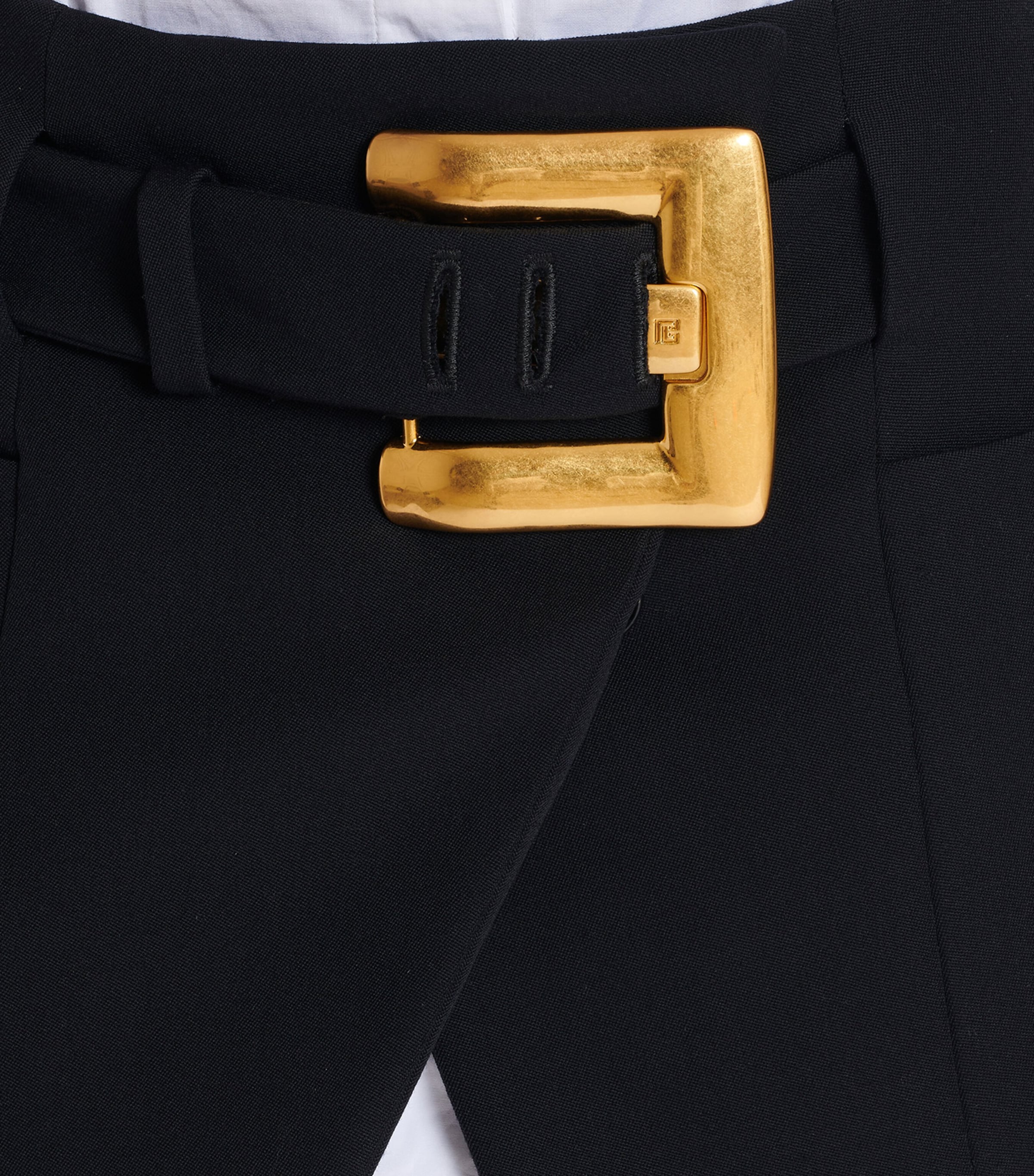 Virgin Wool Belted Mini Skirt 0PA NOIR Image 5