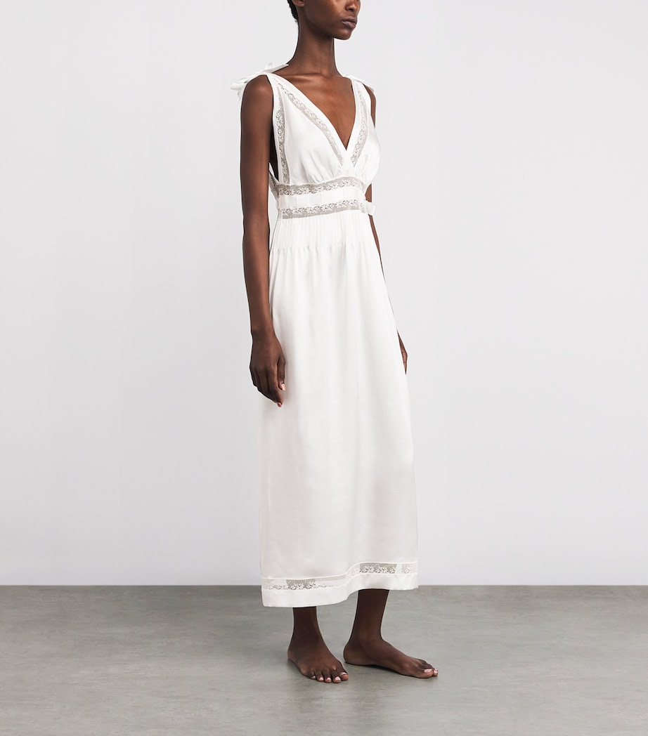 Loretta Caponi Womens Silk Paolina Nightgown Sunrise Image 2