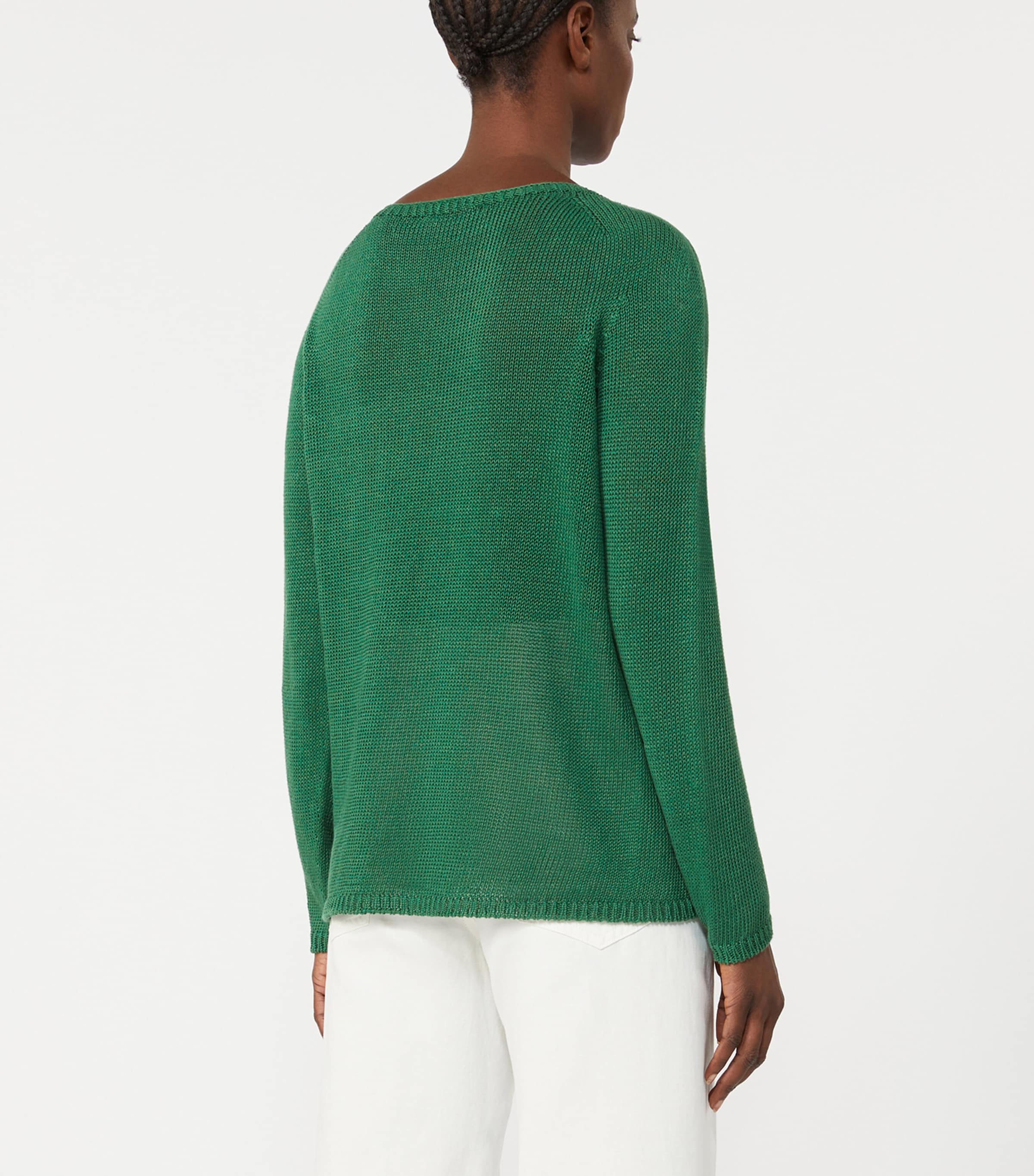 Max Mara Womens Linen Giolino Sweater Green Image 3
