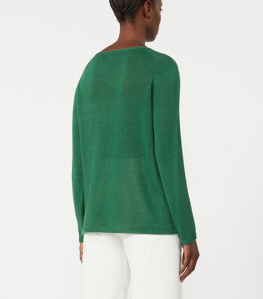 Max Mara Womens Linen Giolino Sweater Green Image 3