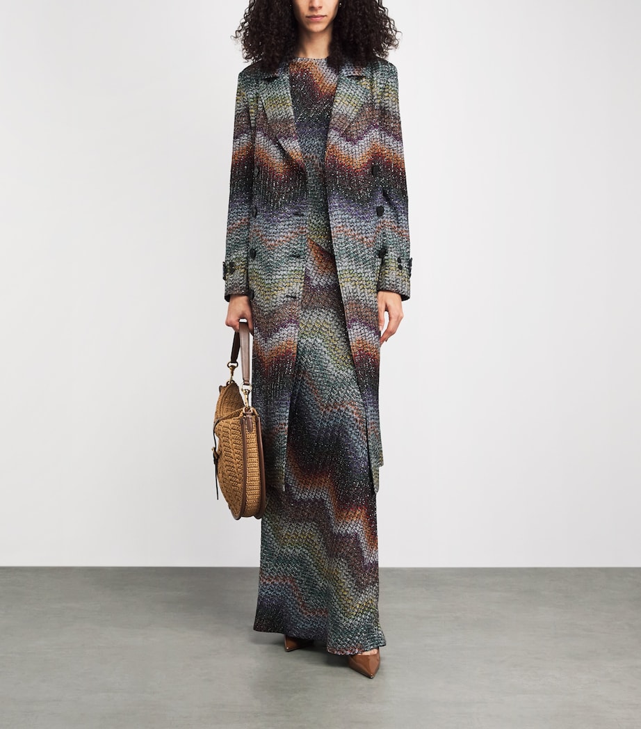 Missoni Womens Sequin Zigzag Maxi Dress Multi Dark Image 2