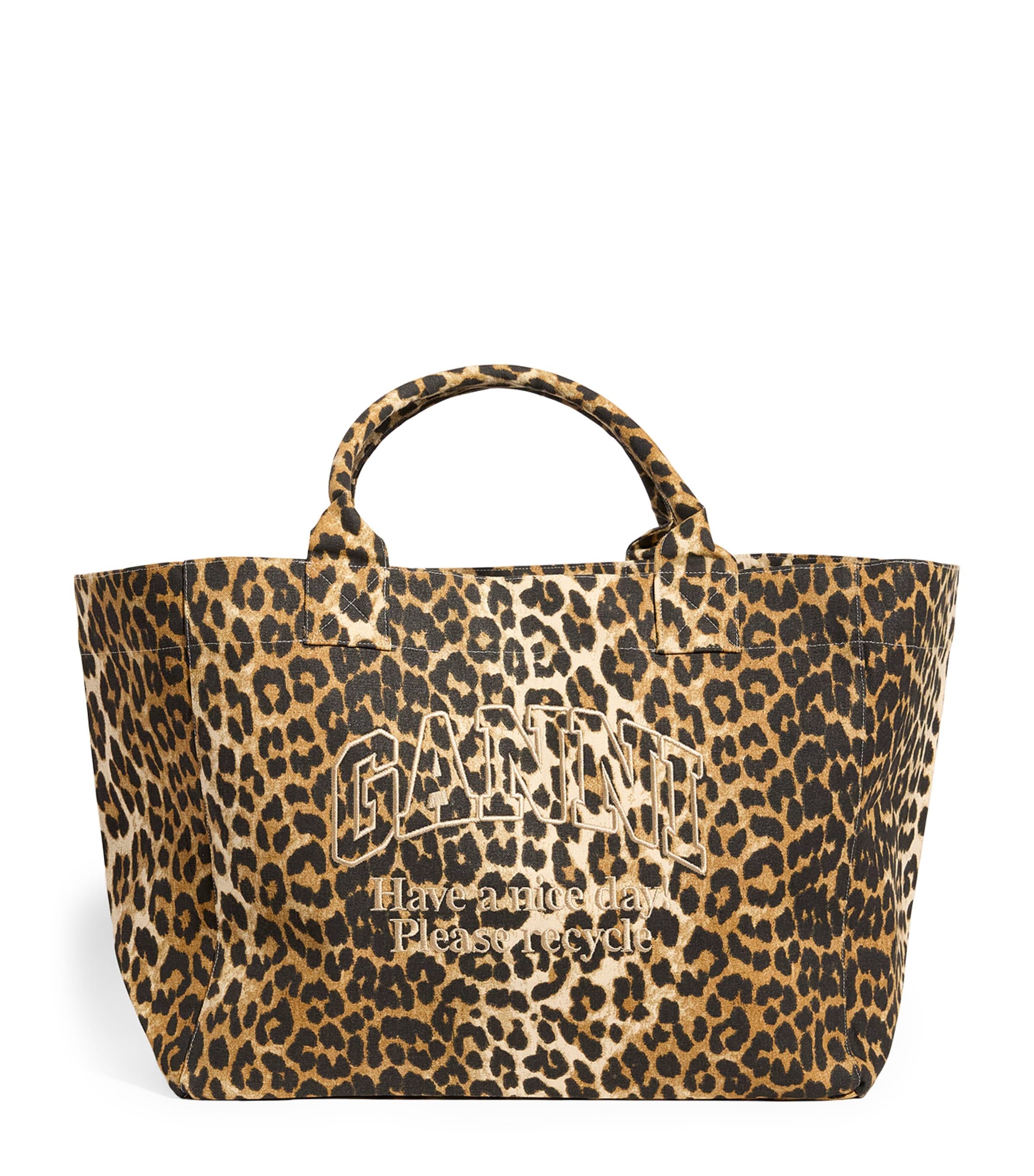 Ganni Canvas Logo Oversized Tote Bag