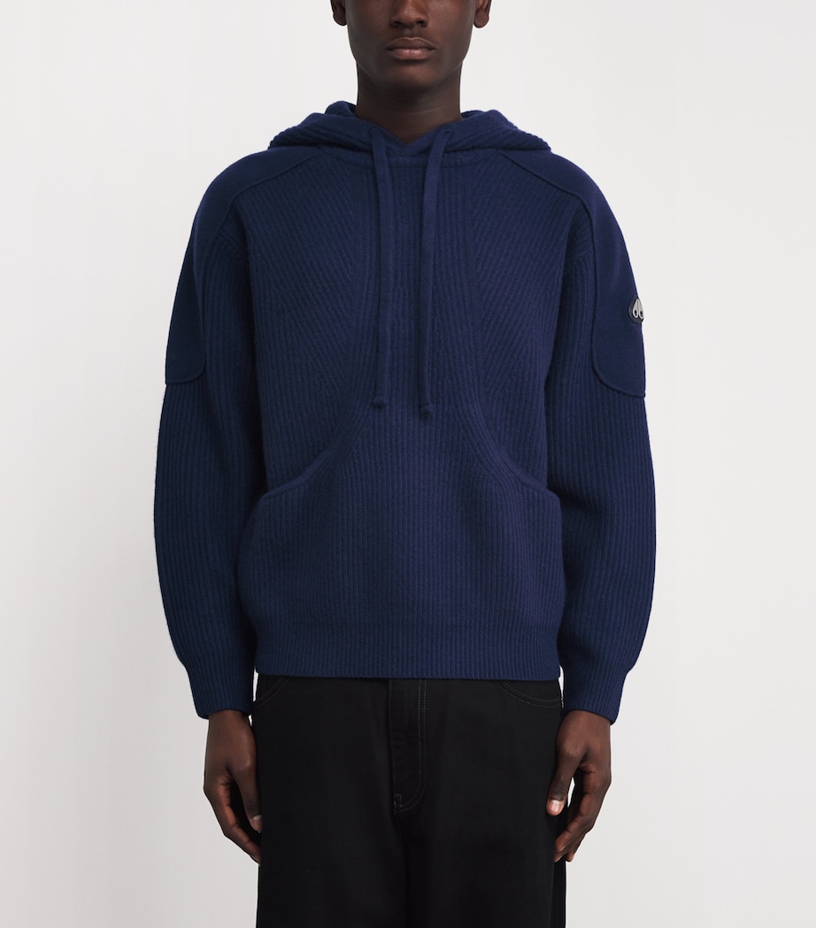 Wool Ribbed Colson Hoodie NAVY - 833 Image 3