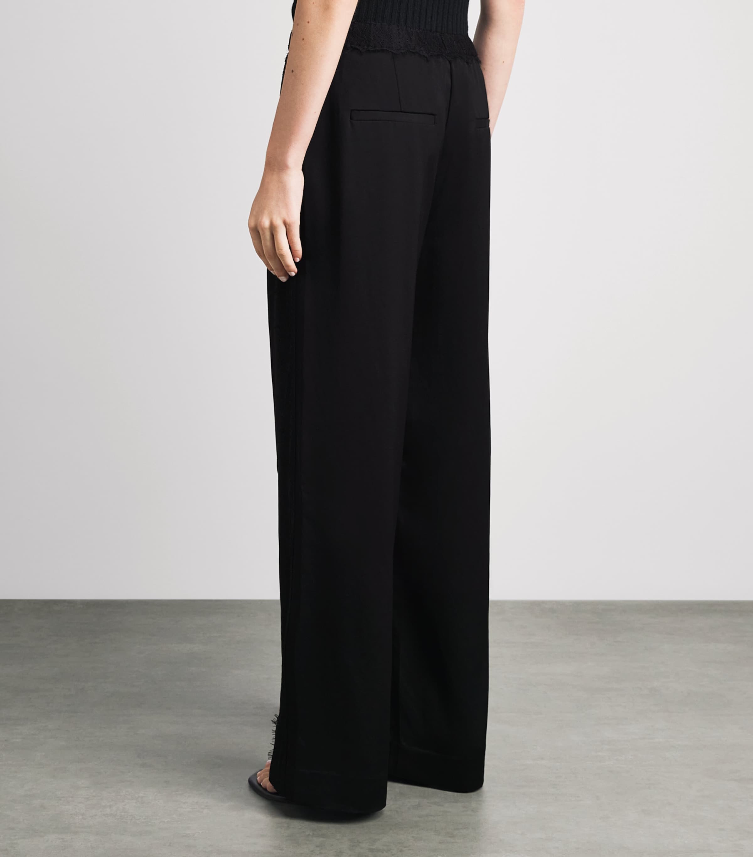 Vince Womens Lace-Trim Trousers Black Image 5