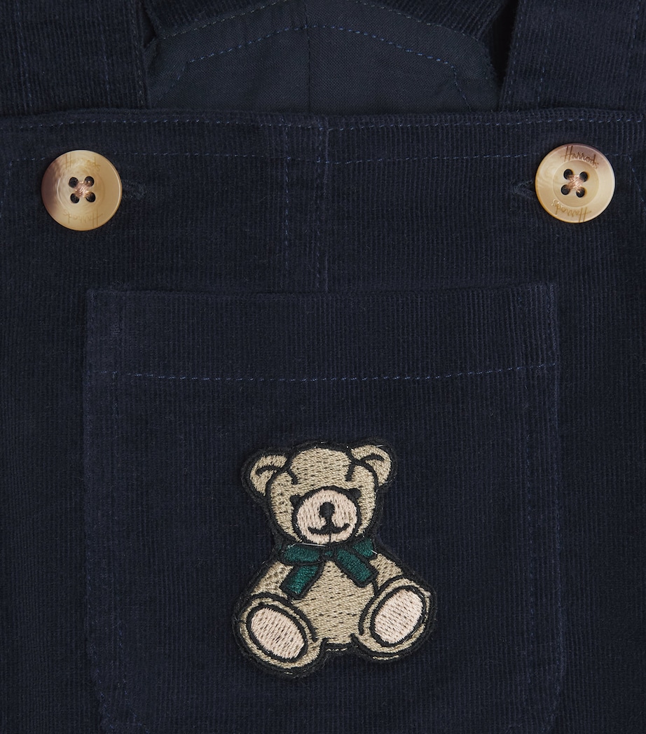 Harrods Corduroy Dungarees (0-18 Months) Navy Image 4