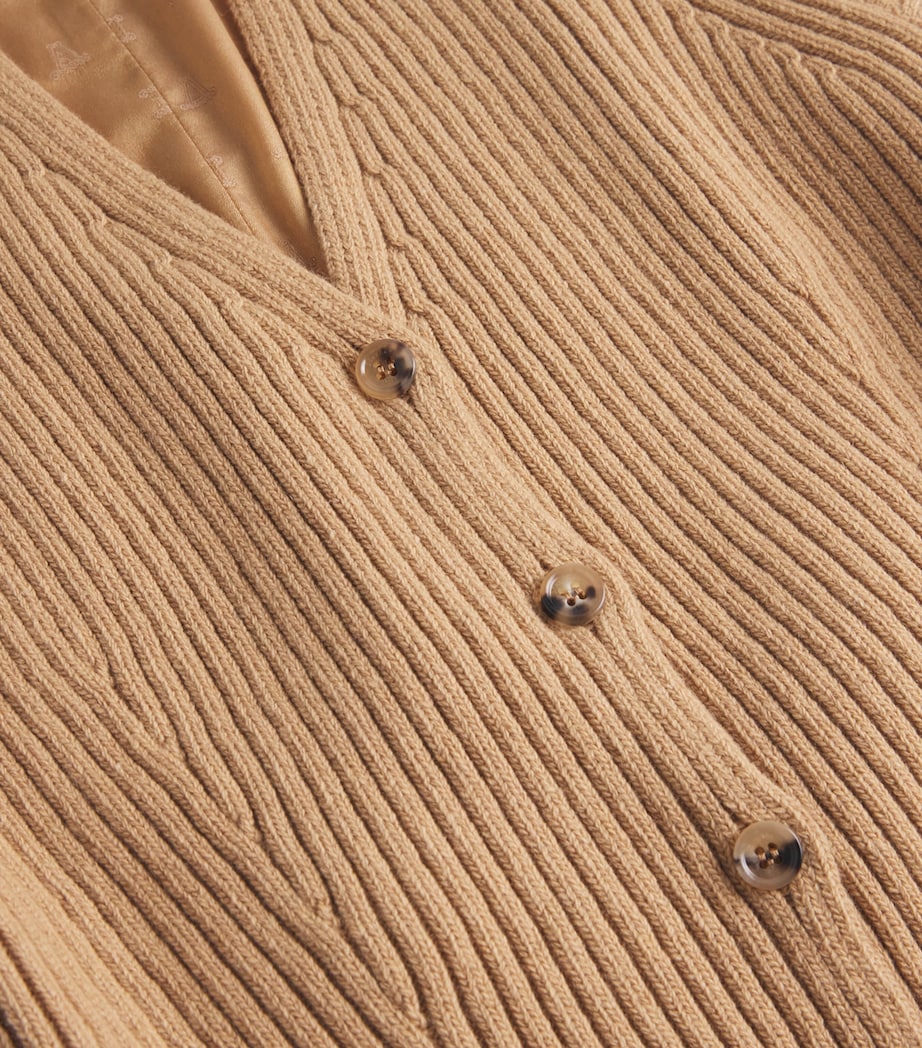 Wool-Cashmere-Blend Knitted Gilet CAMEL Image 5
