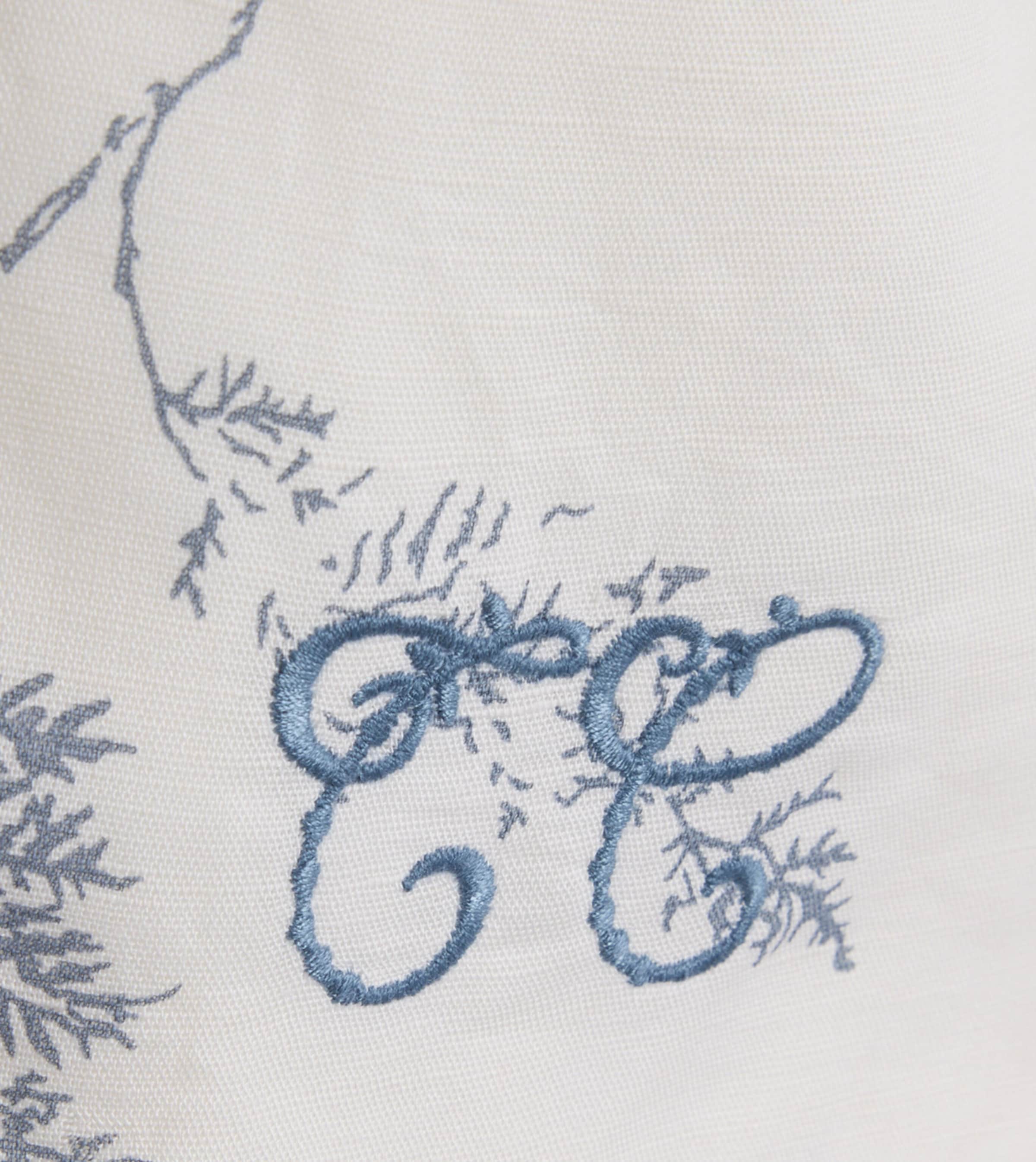 Cotton-Linen Embroidered Bib 50BLEU CHAMBRAY Image 2