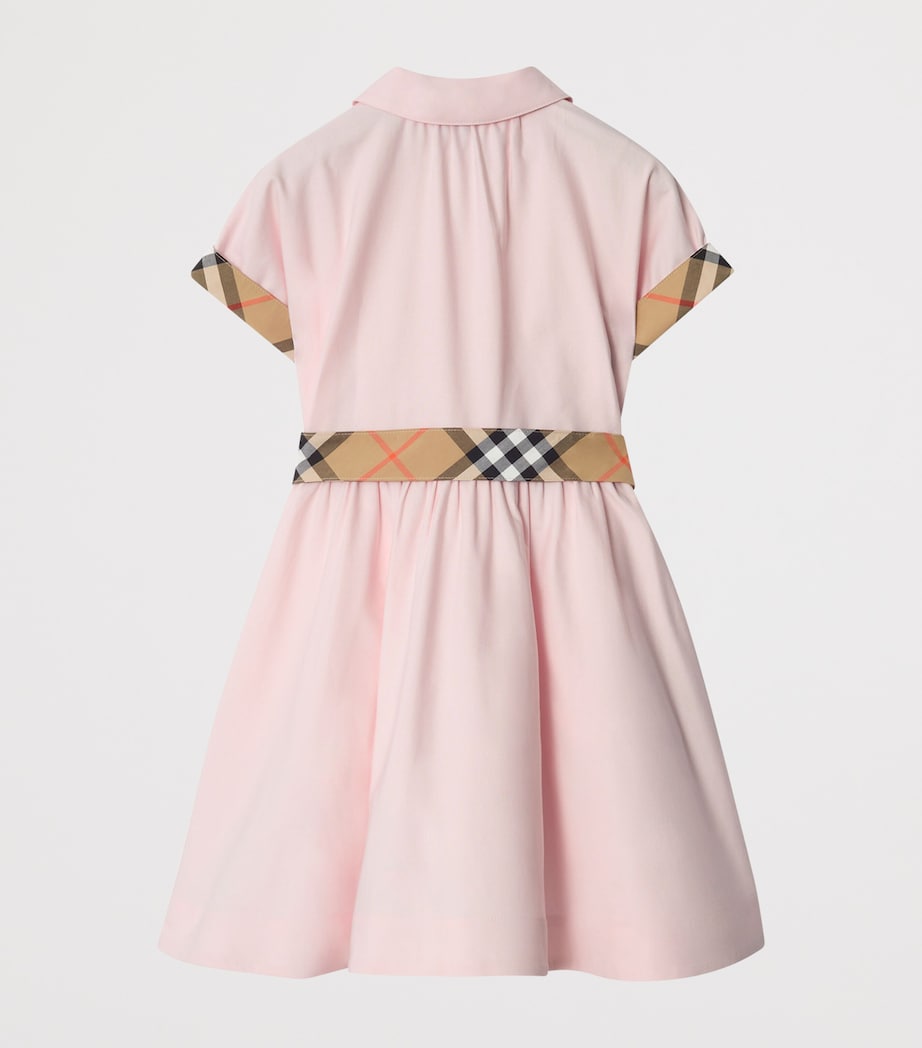 Cotton Check-Trim Shirt Dress (3-12 Years) ICE PINK Image 2