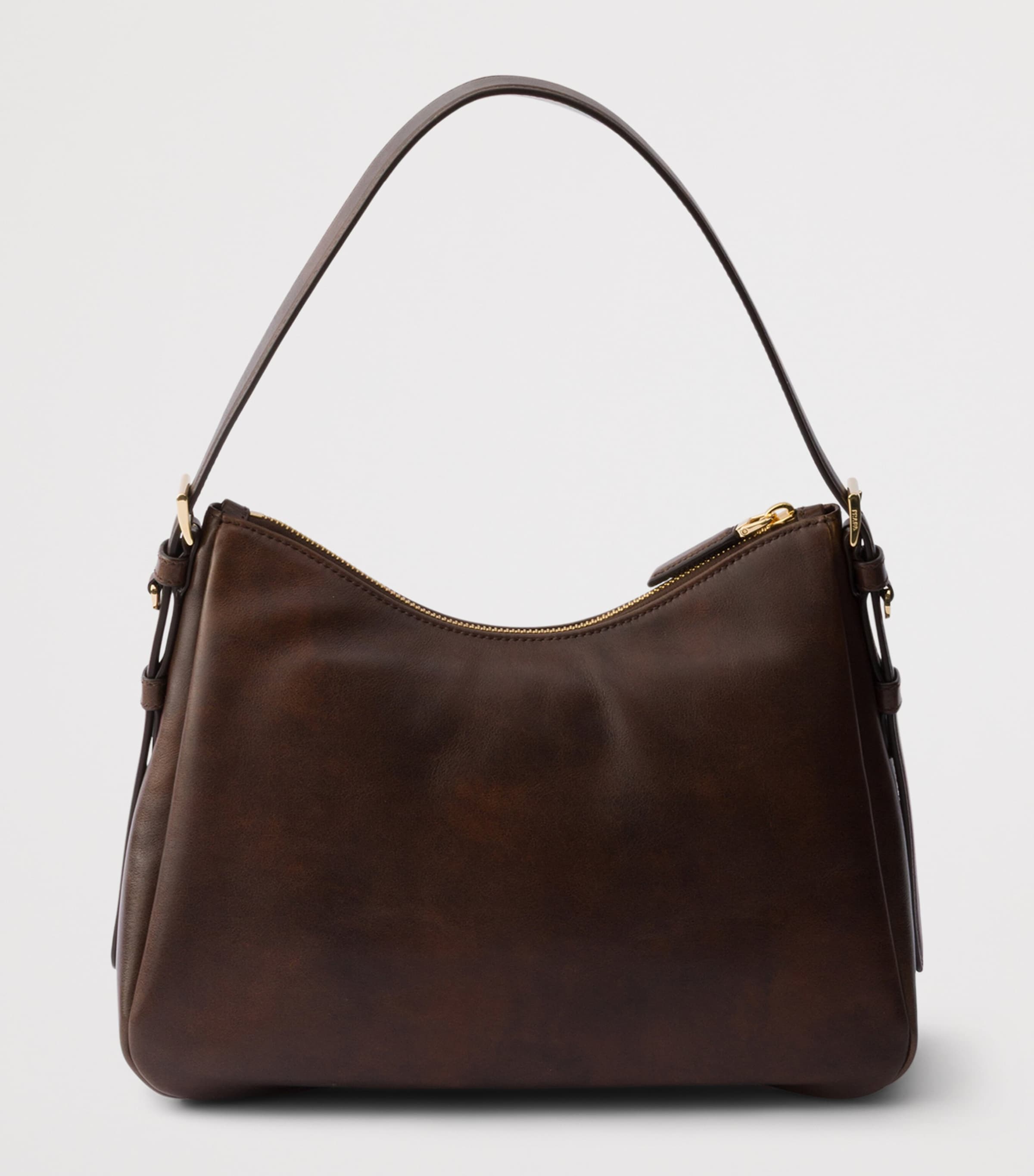 Prada Medium Leather Aimée Shoulder Bag Brown Image 3