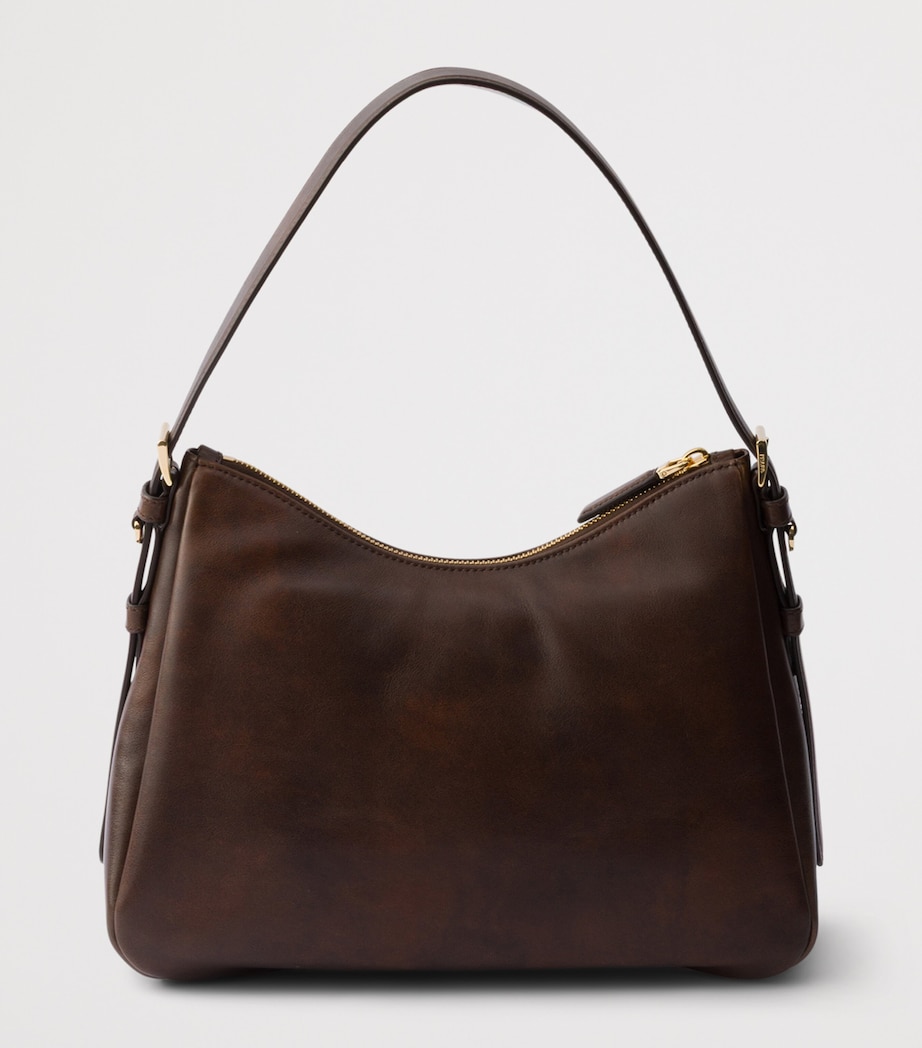 Prada Medium Leather Aimée Shoulder Bag Brown Image 3