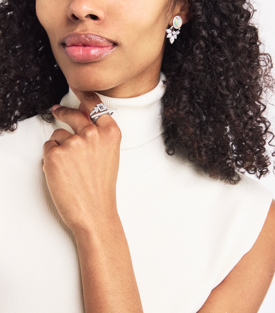 White Gold and Diamond Y-Not Stackable Ring WHITE GOLD Image 5