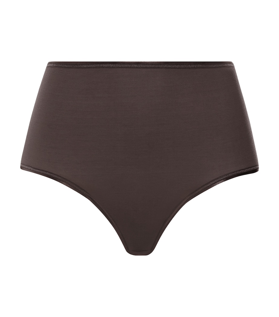 Hanro Womens Cotton Maxi Briefs Dark Mocha Image 1
