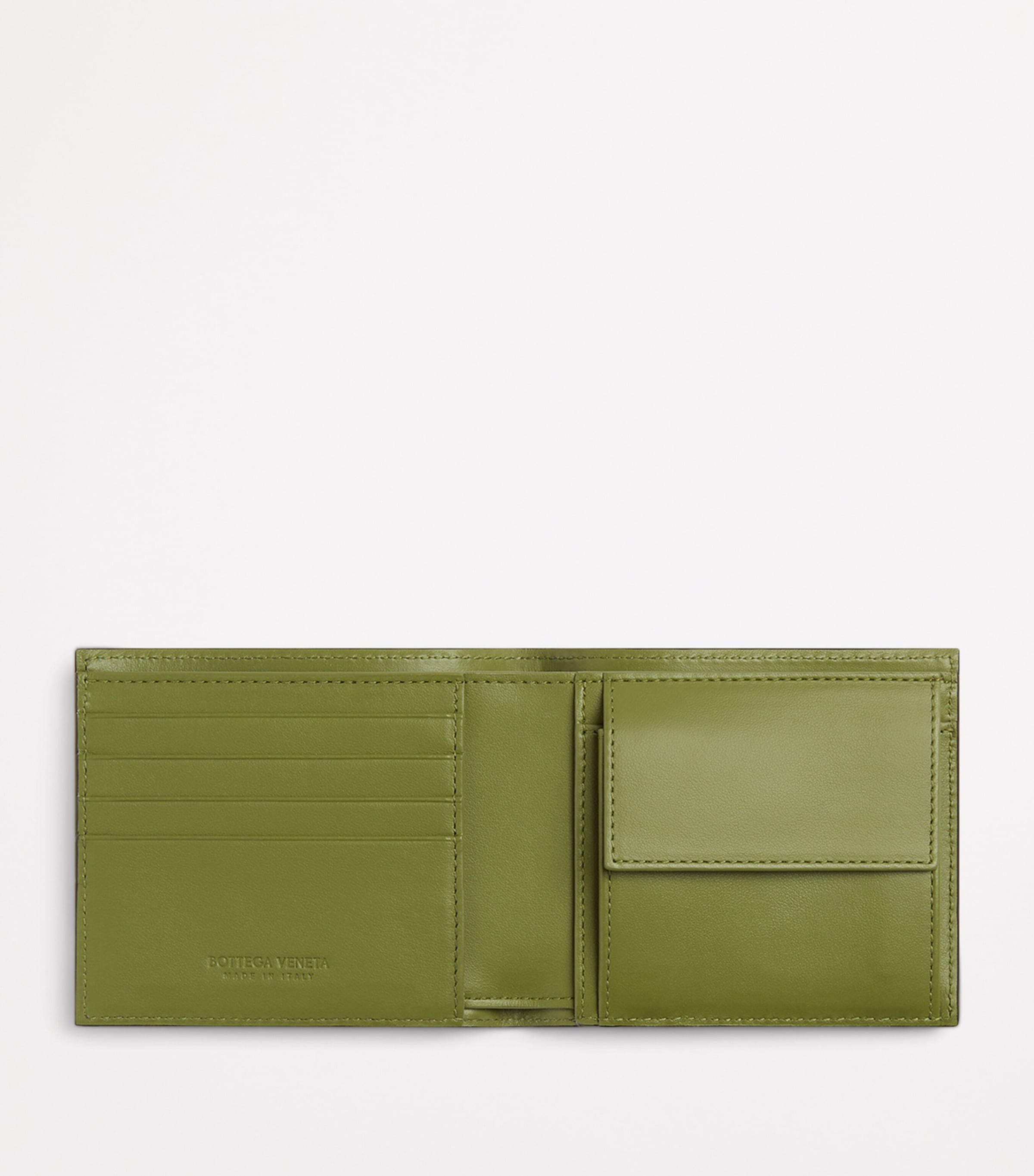 Bottega Veneta Leather Intrecciato Bifold Coin Wallet Image 2