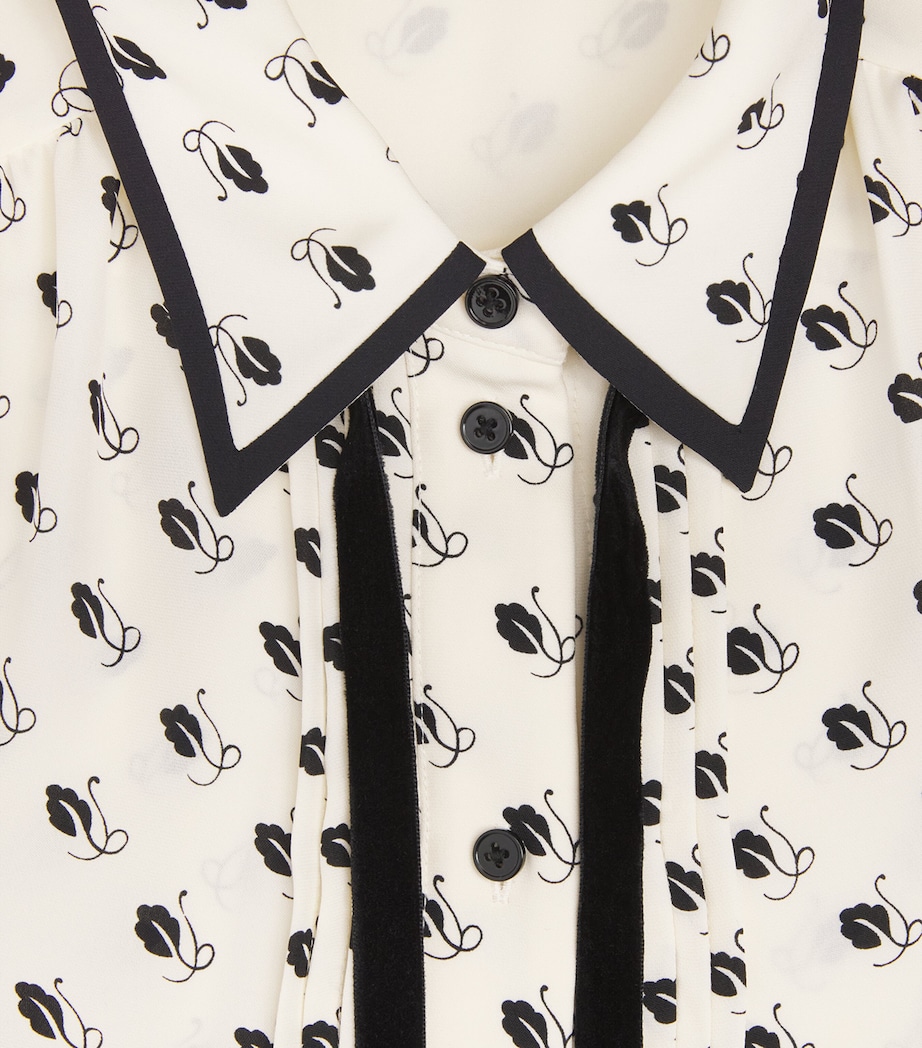 Silk Printed Blouse LIGHT CREAM/BLACK Image 5