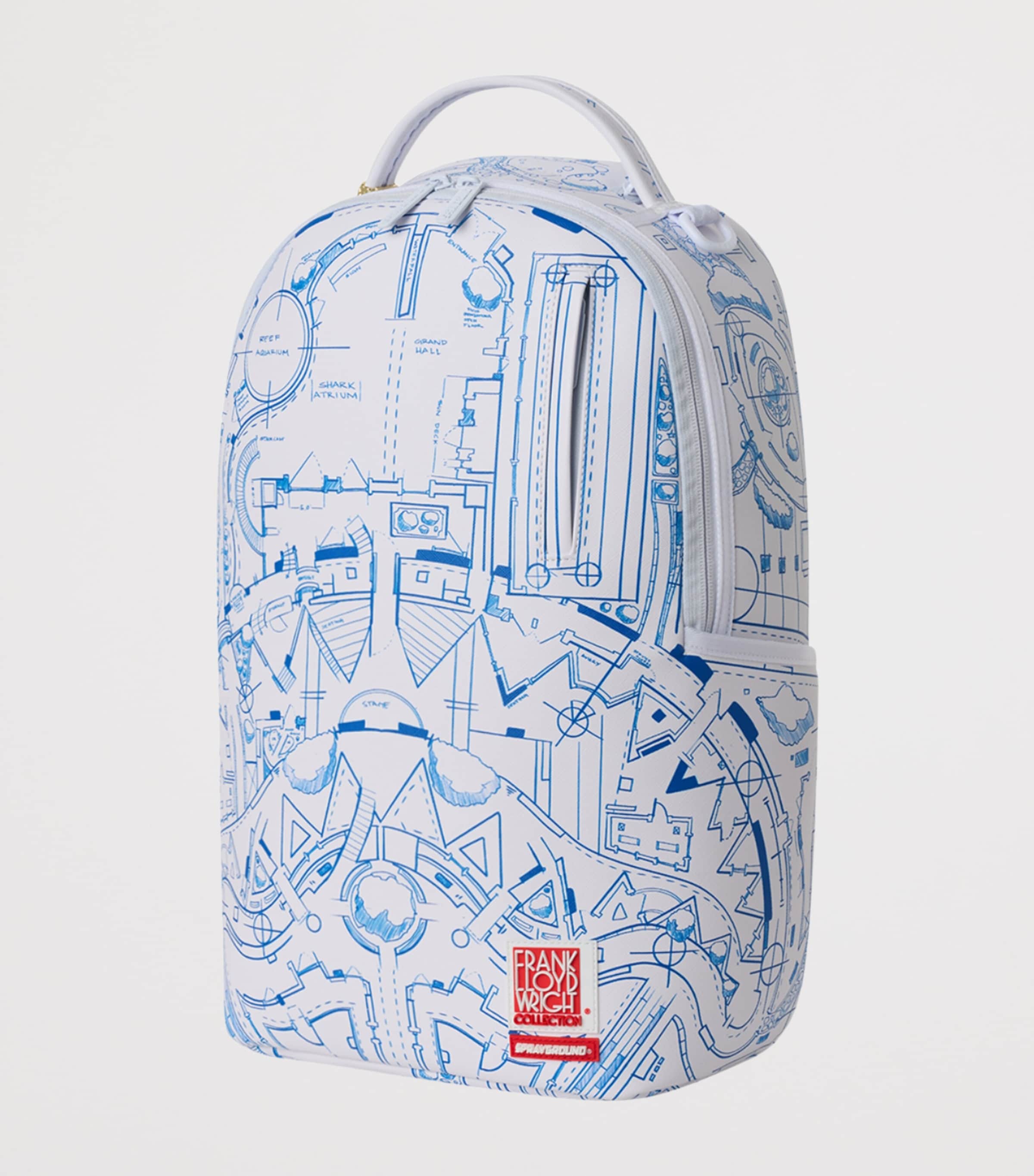 Sprayground Frank Lloyd Wright Backpack Blue Print Image 5