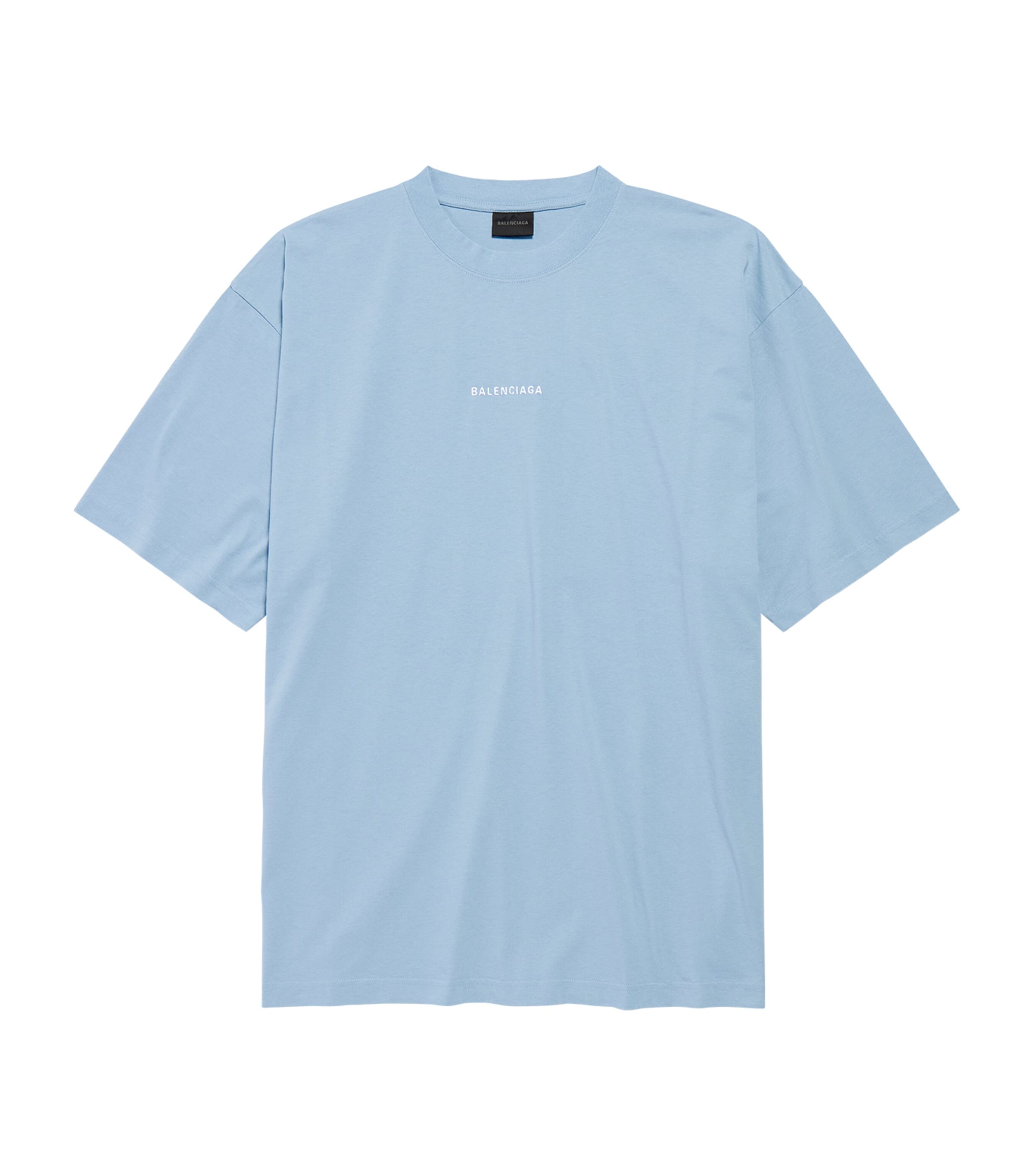 Balenciaga Cotton Logo T-shirt In Blue