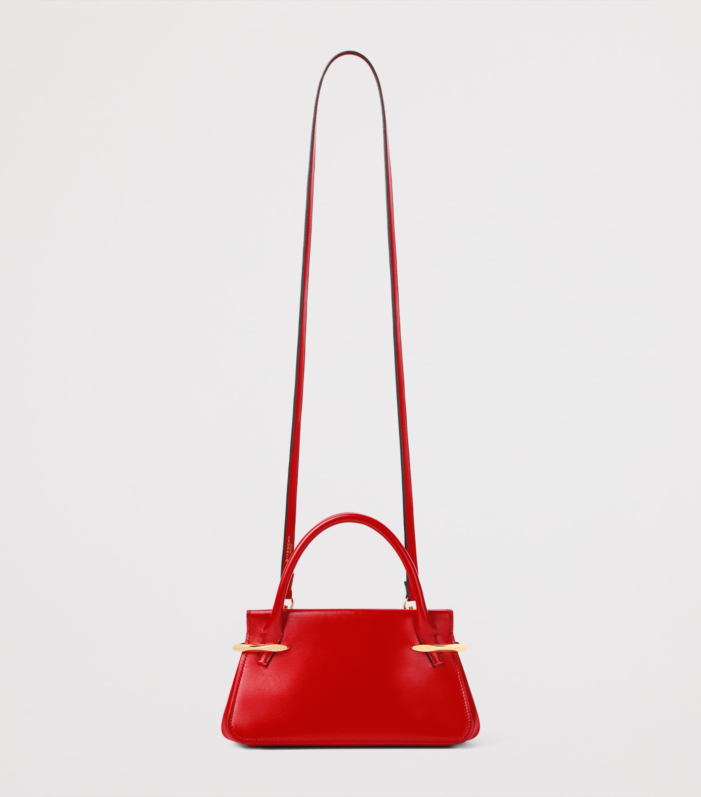 Mini Leather Pinch Top-Handle Bag DEEP RED Image 4