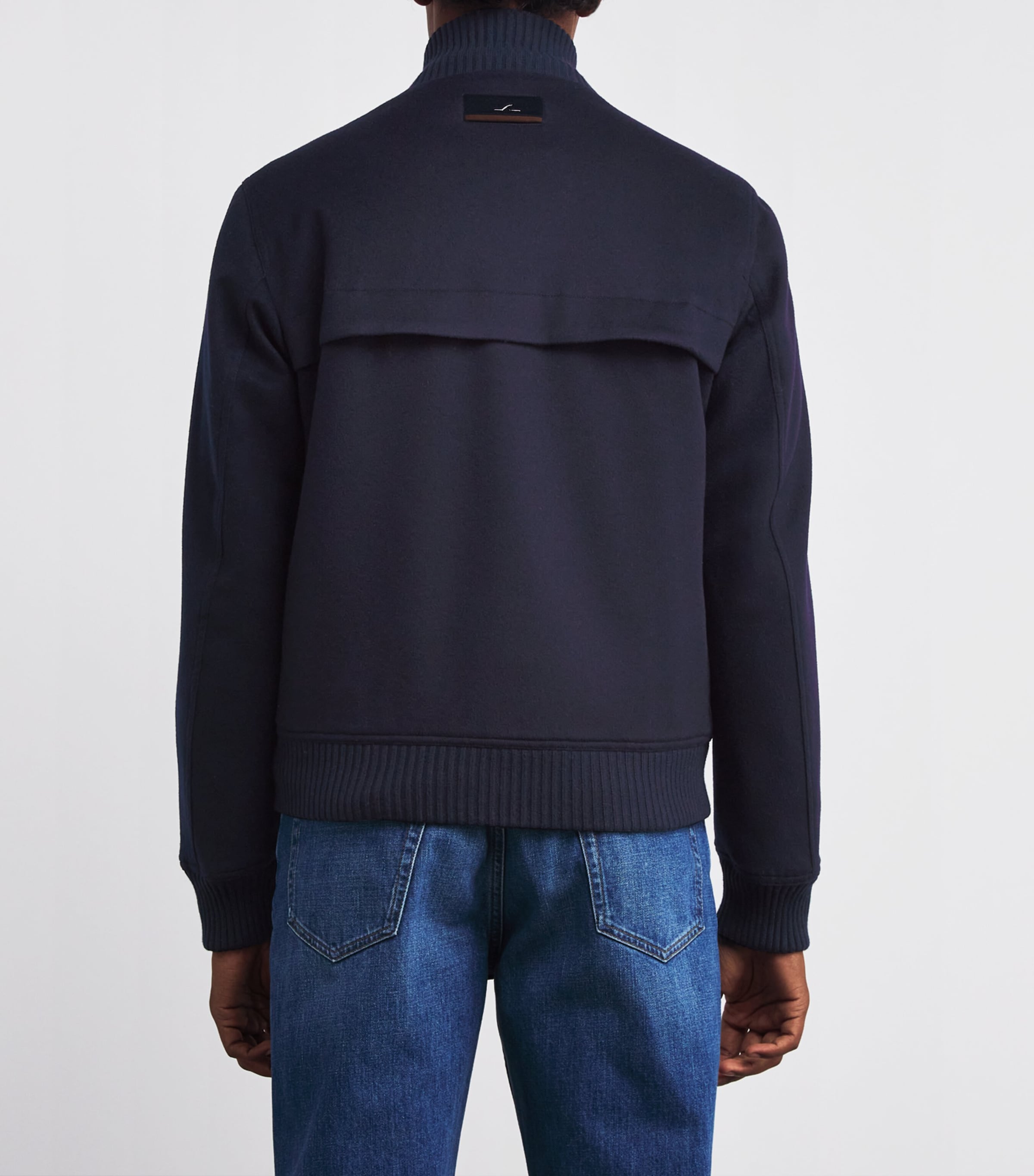 Cashmere Felt Bomber Jacket 050BLUE Image 4