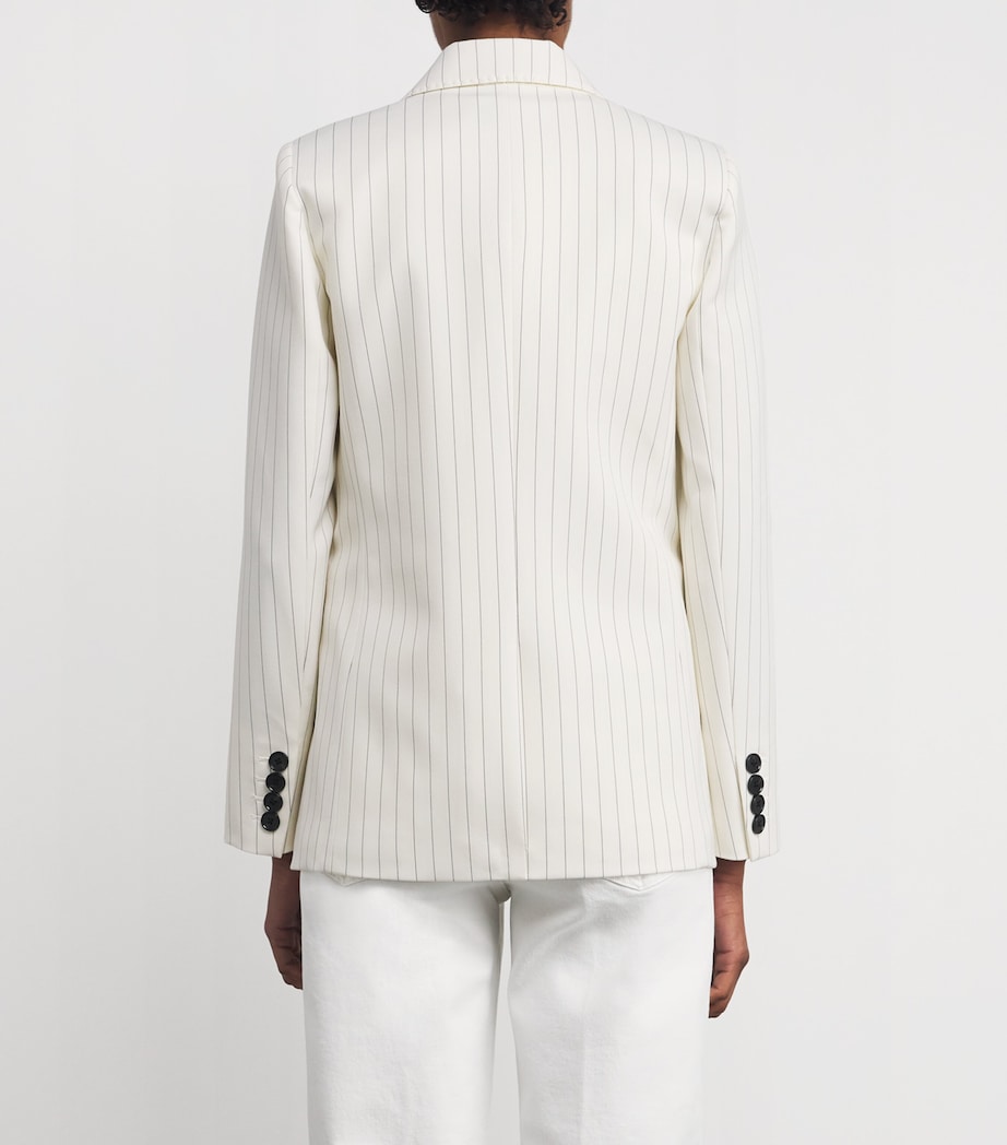 Pinstripe Single-Breasted Blazer IVORY/BLACK Image 4