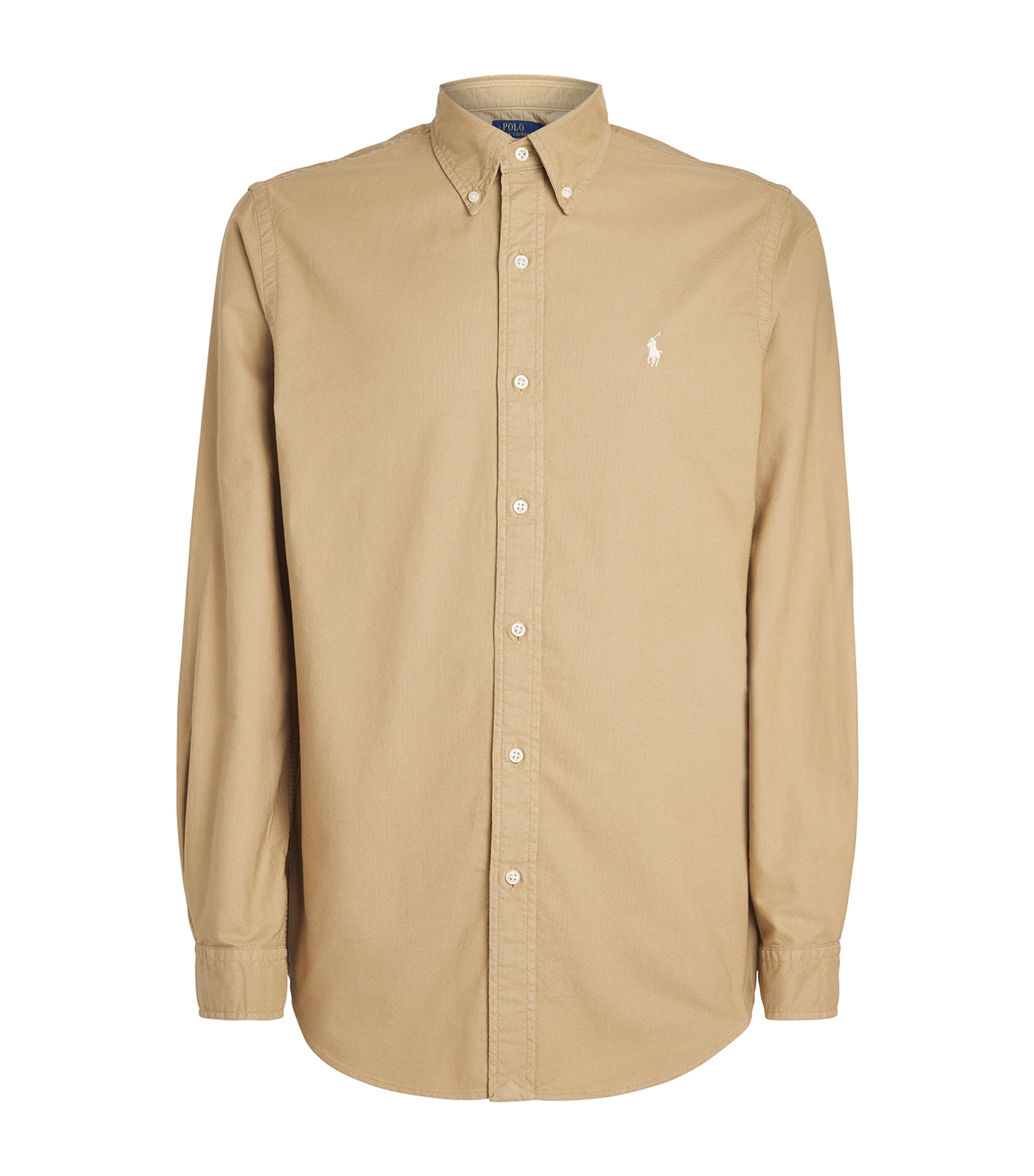 Polo Ralph Lauren Mens Cotton Garment-Dyed Oxford Shirt Cafe Tan Image 1