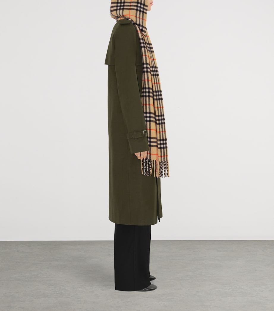Cashmere Check Hooded Scarf SAND Image 3