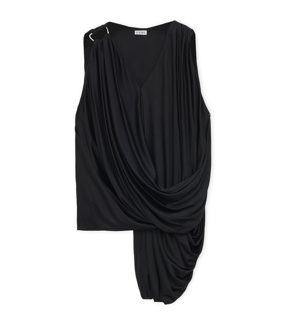 Draped Sleeveless Top BLACK Image 1