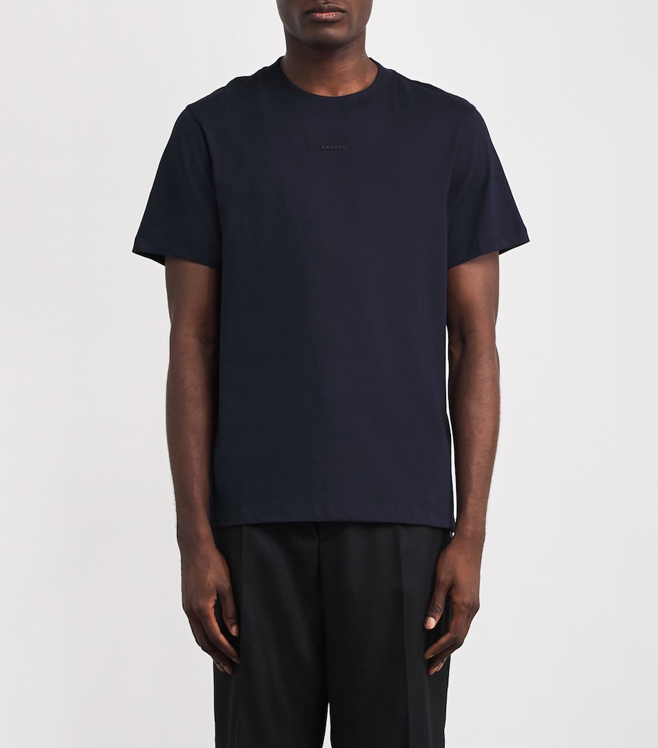 Cotton Rubberised Logo T-Shirt MIDNIGHT BLUE Image 3