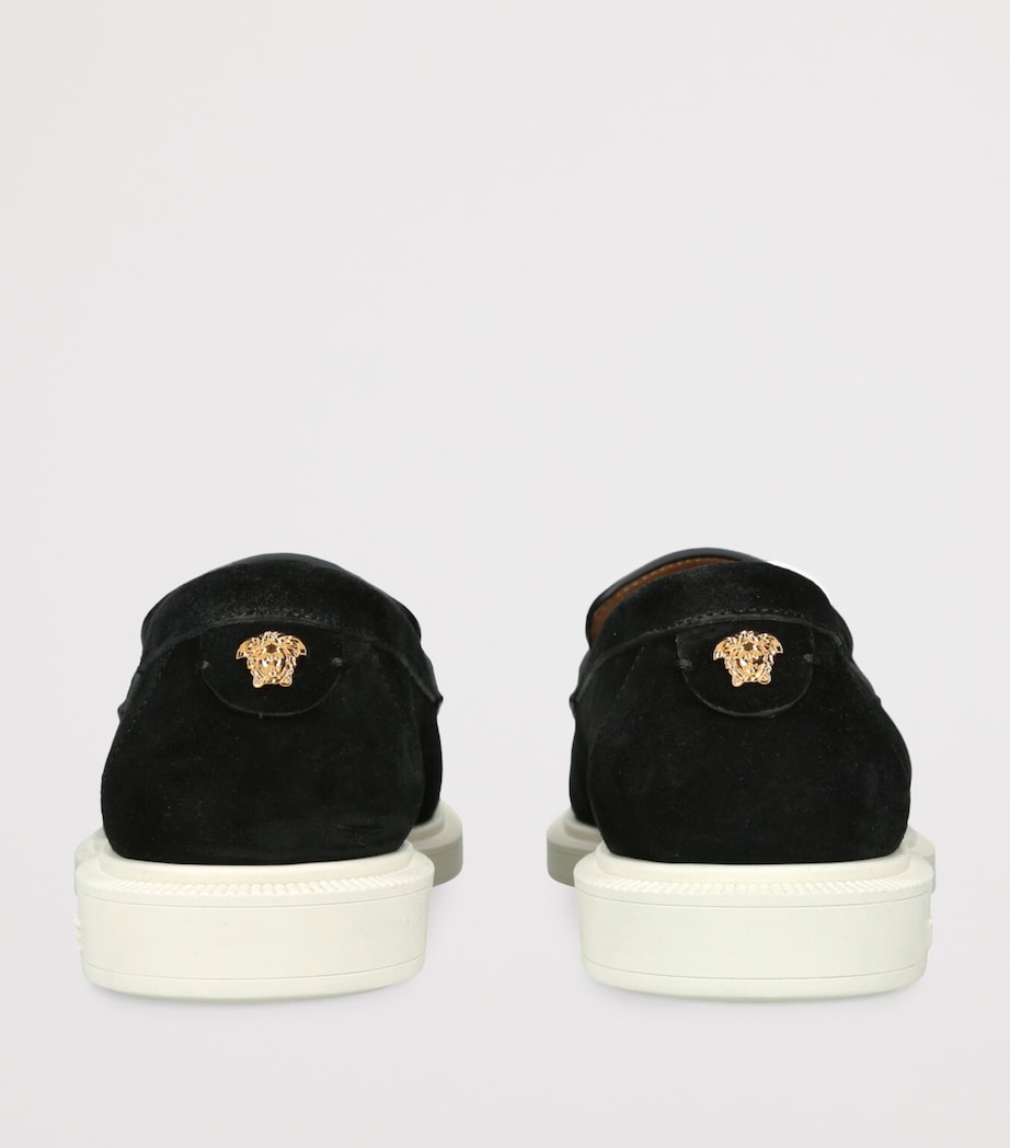 Suede Greco Monogram Loafers BLACK Image 2
