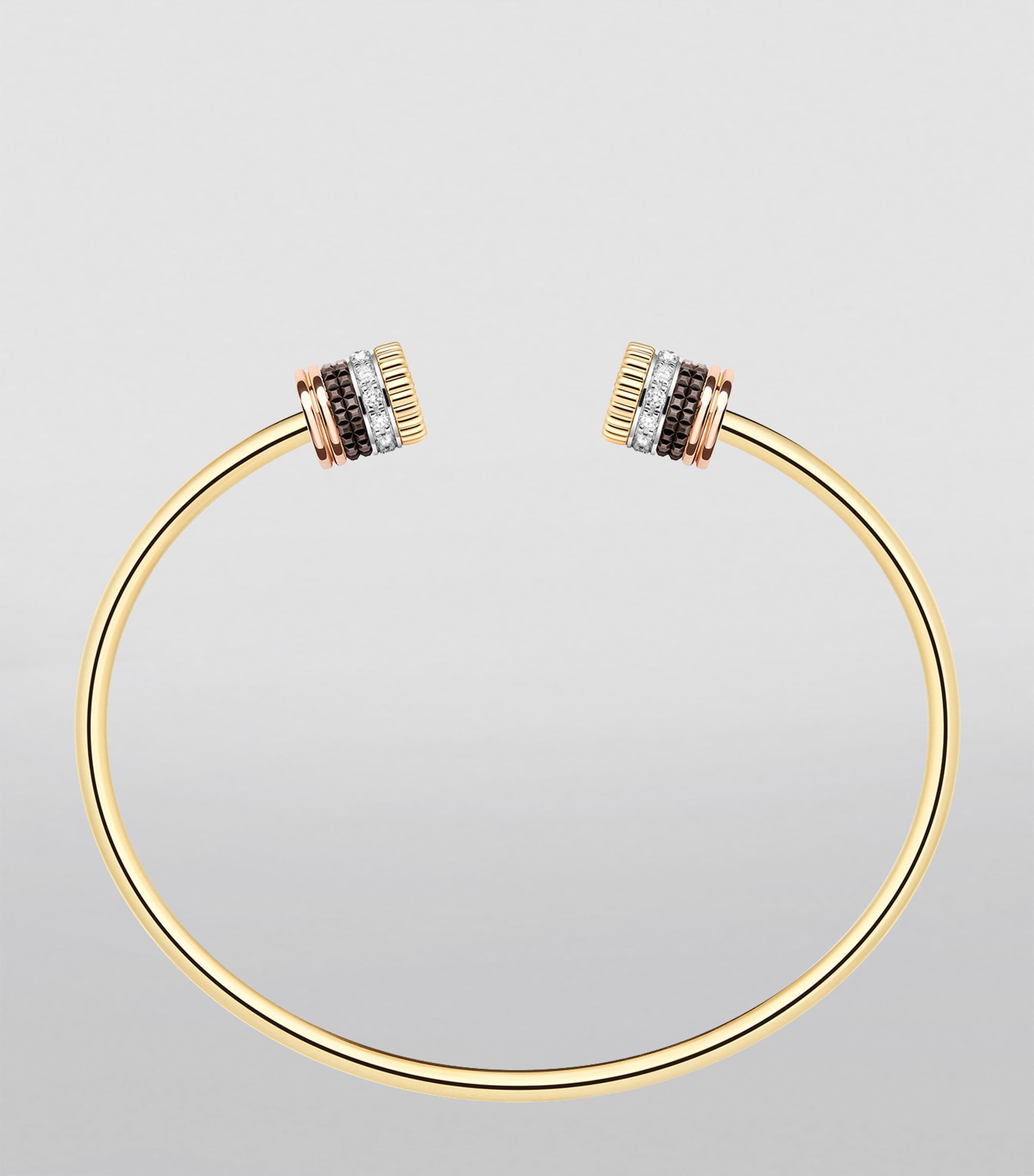 Mixed Gold and Diamond Quatre Bracelet YELLOW GOLD Image 3