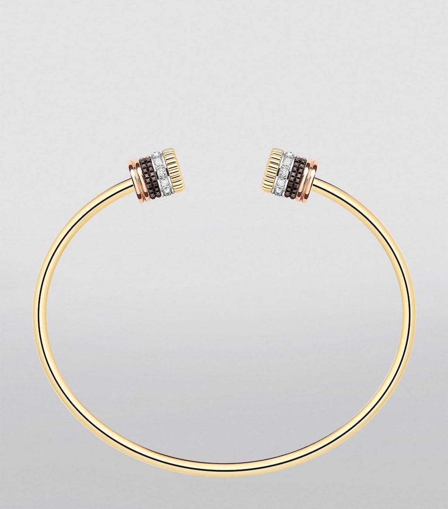 Mixed Gold and Diamond Quatre Bracelet YELLOW GOLD Image 3
