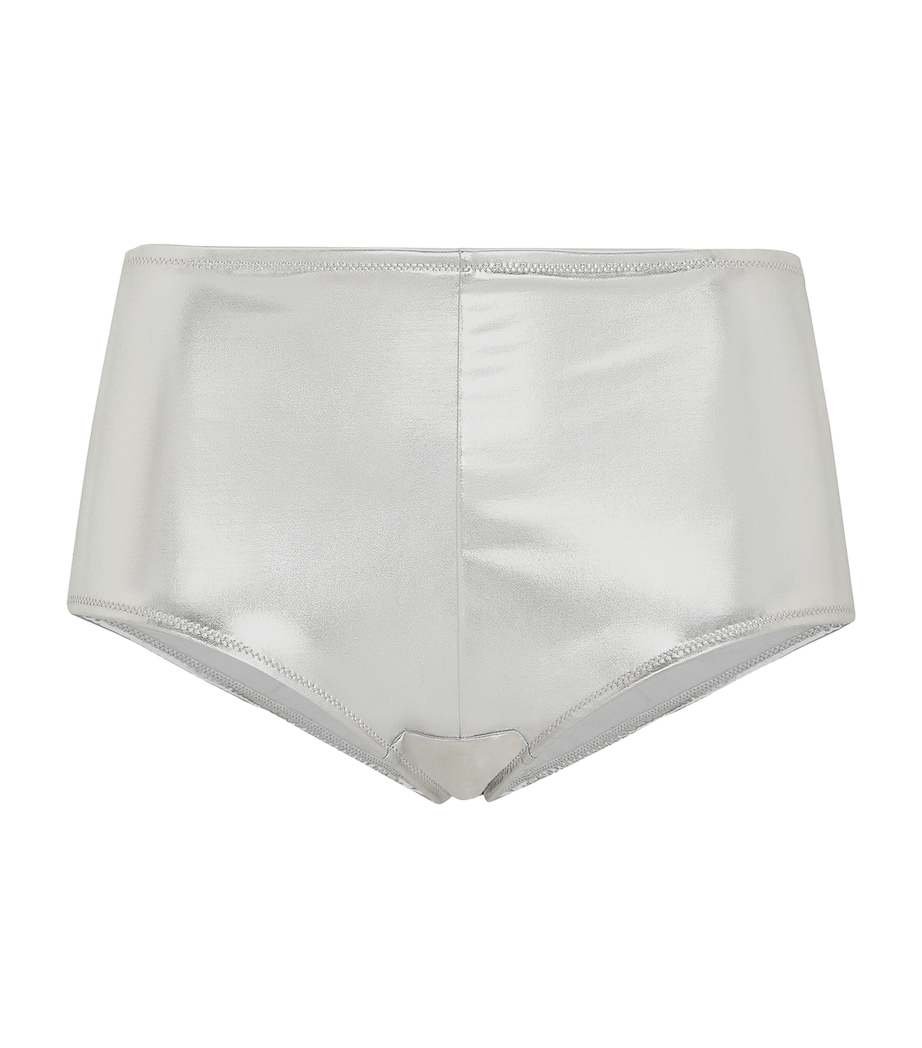 Dolce&Gabbana Womens Foiled Low-Rise Briefs Silver Image 1