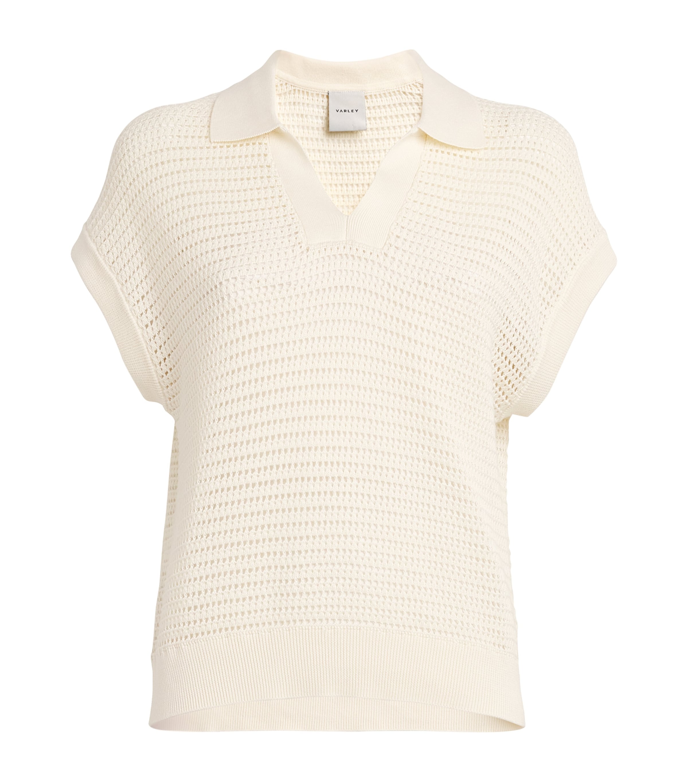 Varley Otto Polo Sweater Vest In White