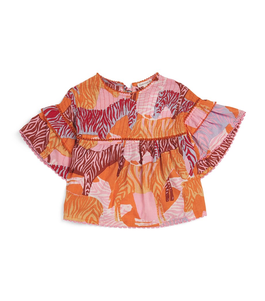 Poupette St Barth Kids Cotton Printed Chantal Blouse (4-12 Years) Pink Ashanti Ahp Image 1