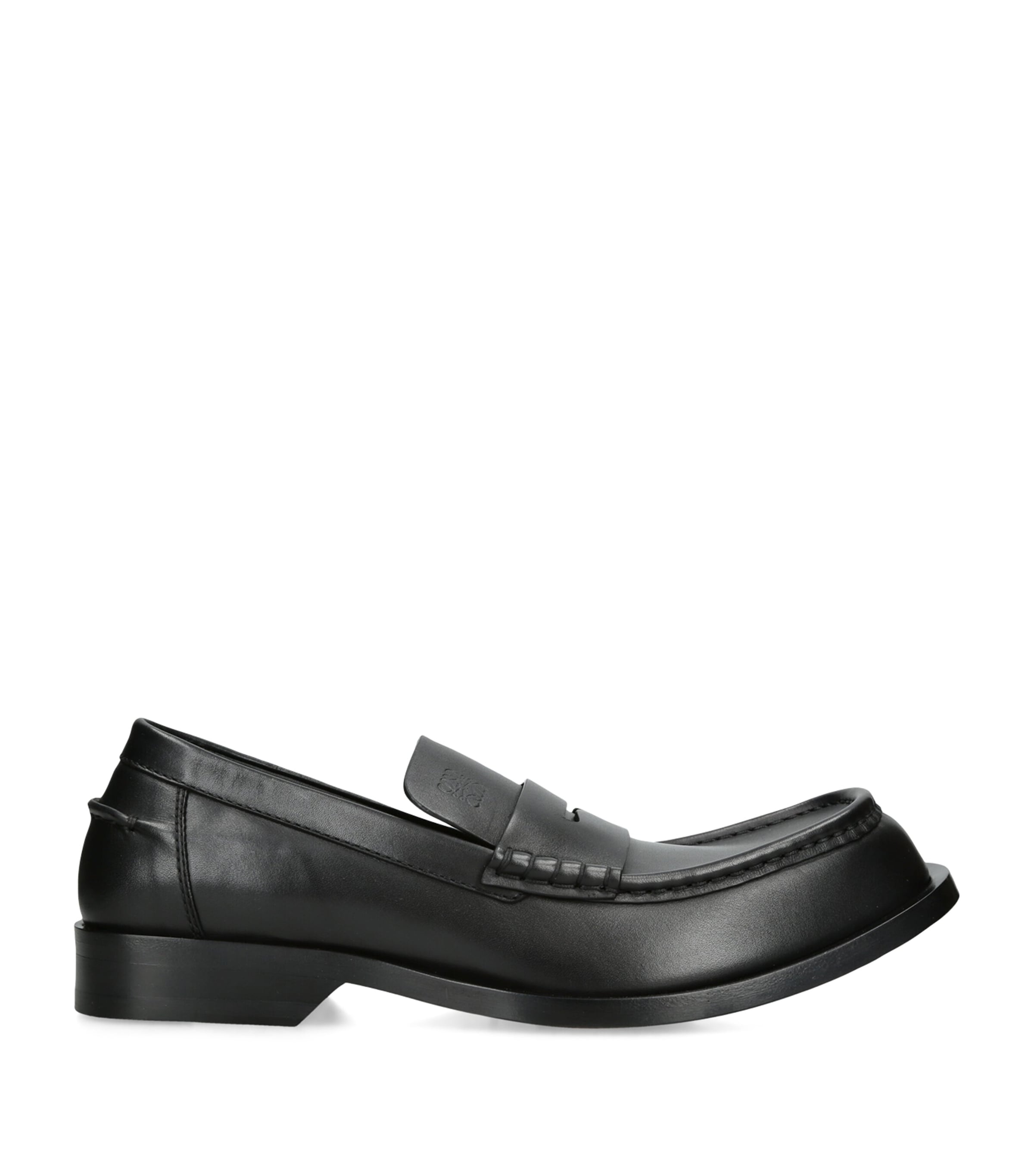 LOEWE Leather Bobine Loafers Black Image 1