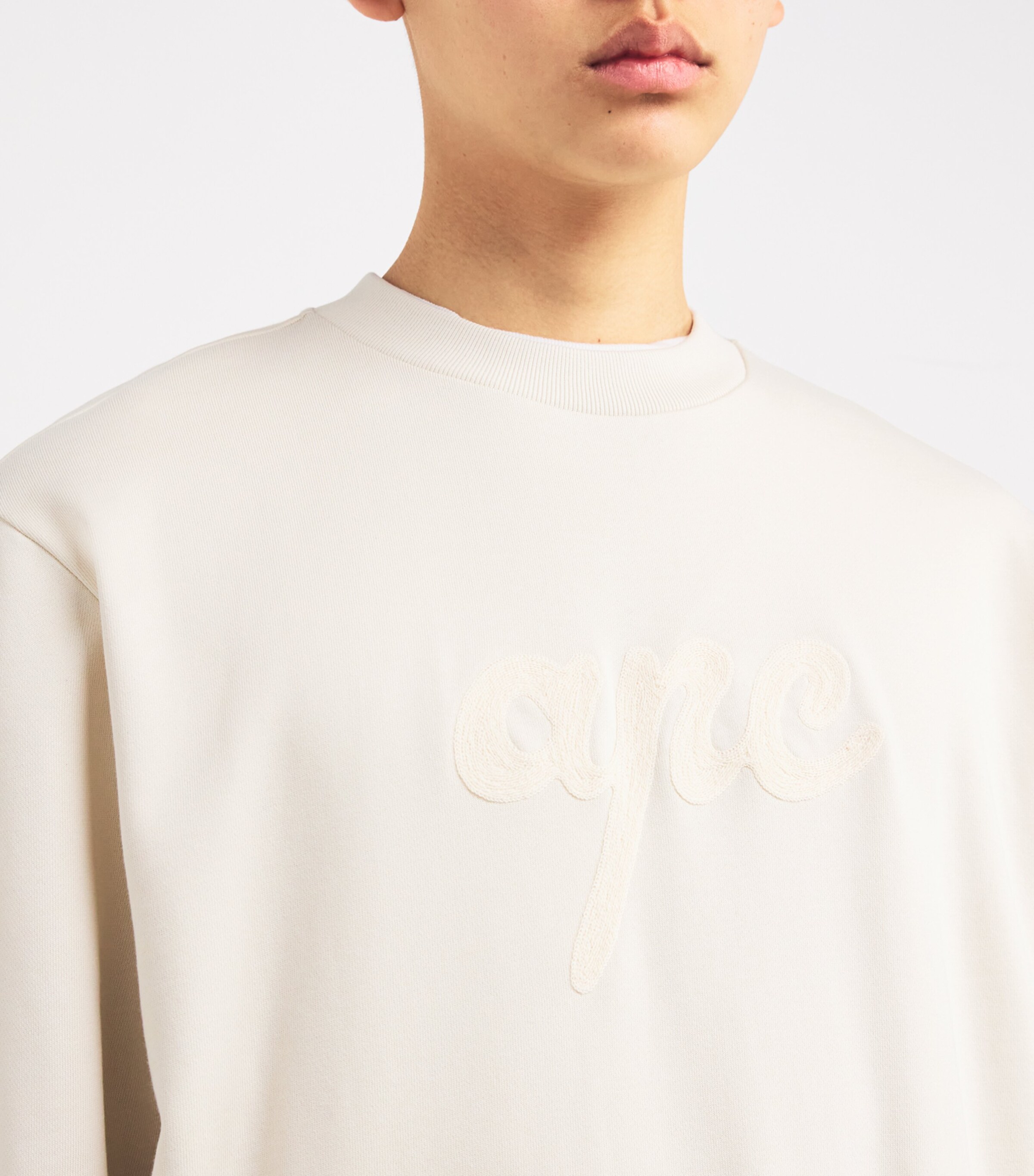 A.P.C. Mens Cotton Logo Sweatshirt Aae Mastic Image 6