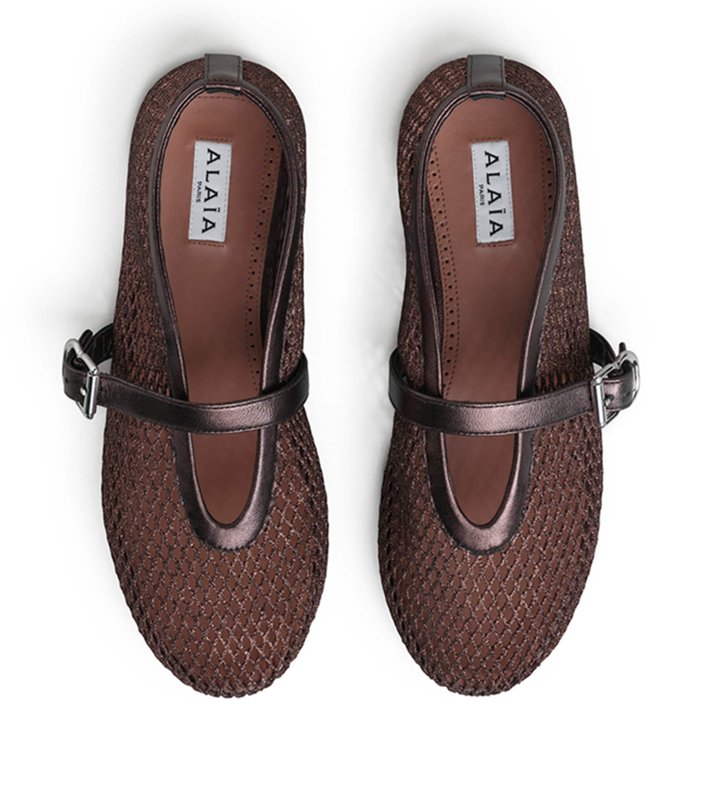 Alaïa Mesh Ballet Flats Bronze Image 2