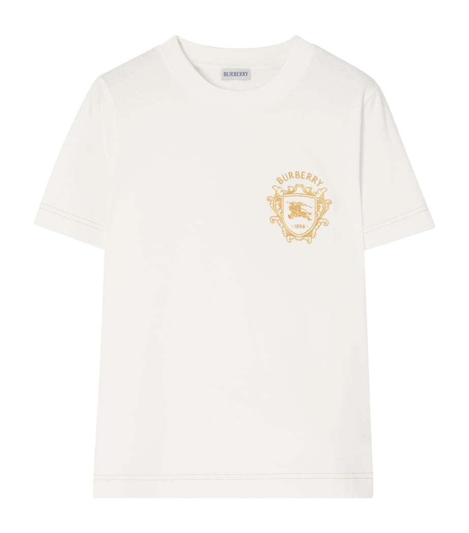 Burberry Womens Cotton EKD Crest T-Shirt Chalk Image 1