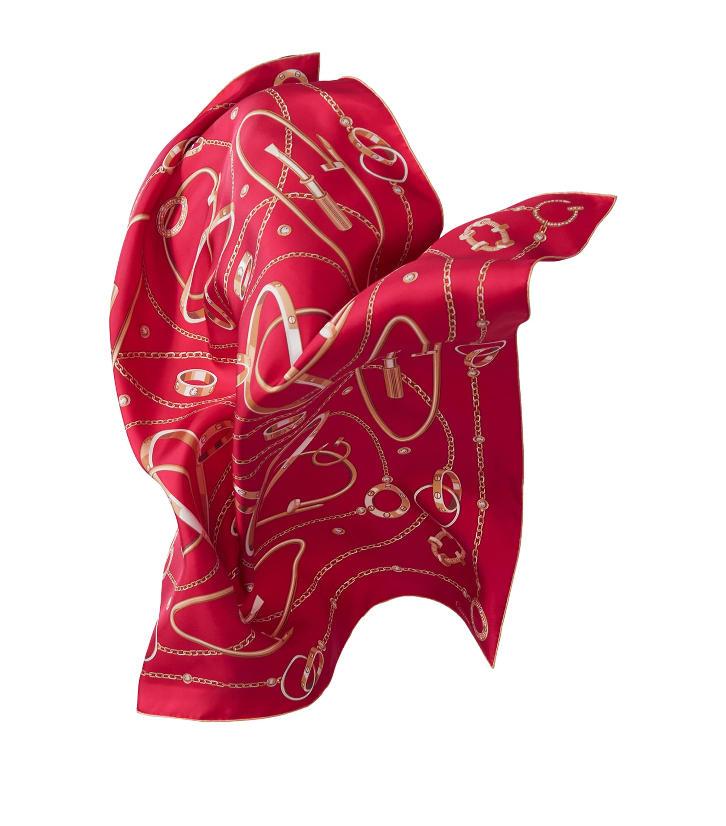 Silk Precious Mundanity Printed Scarf RED Image 5