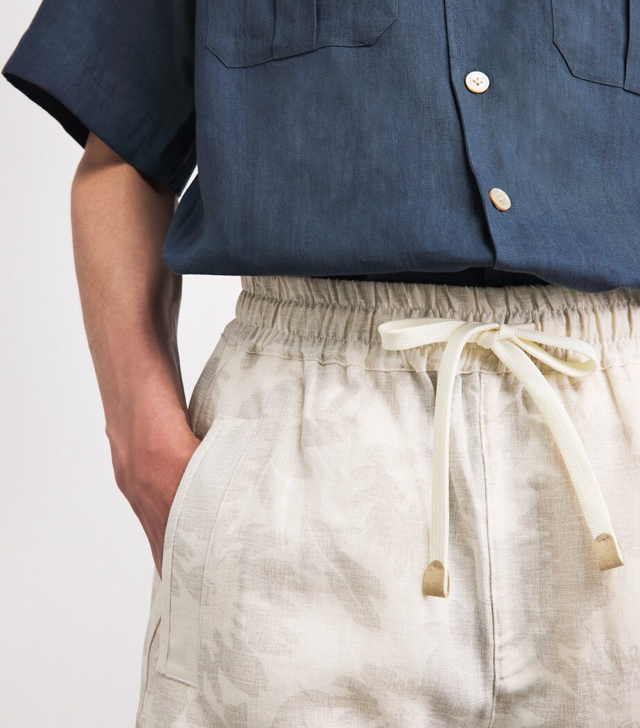 Eleventy Mens Linen Printed Bermuda Shorts Sabbia E Sabbia Image 3