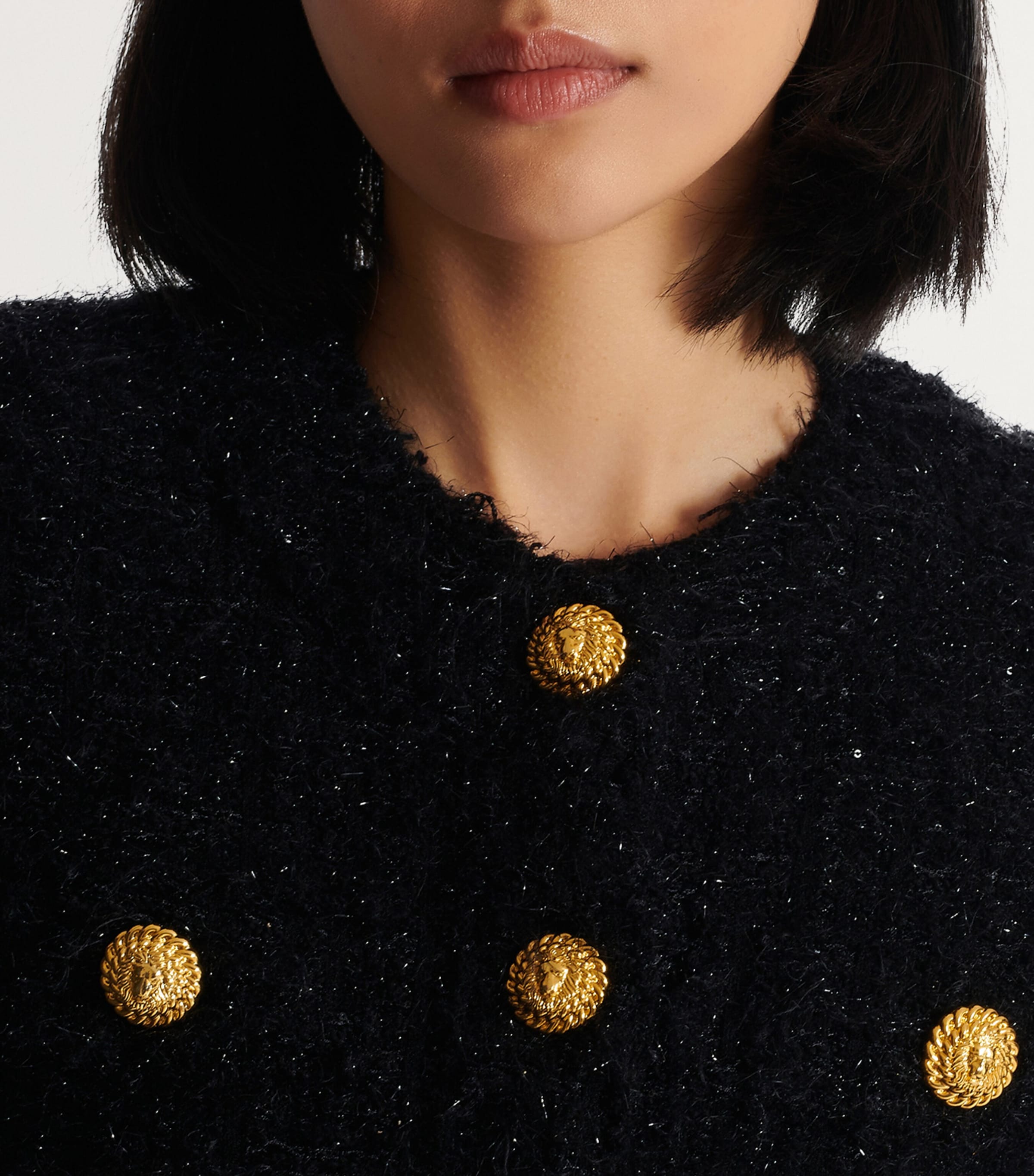 Tweed Buttoned Jacket 0PA NOIR Image 6