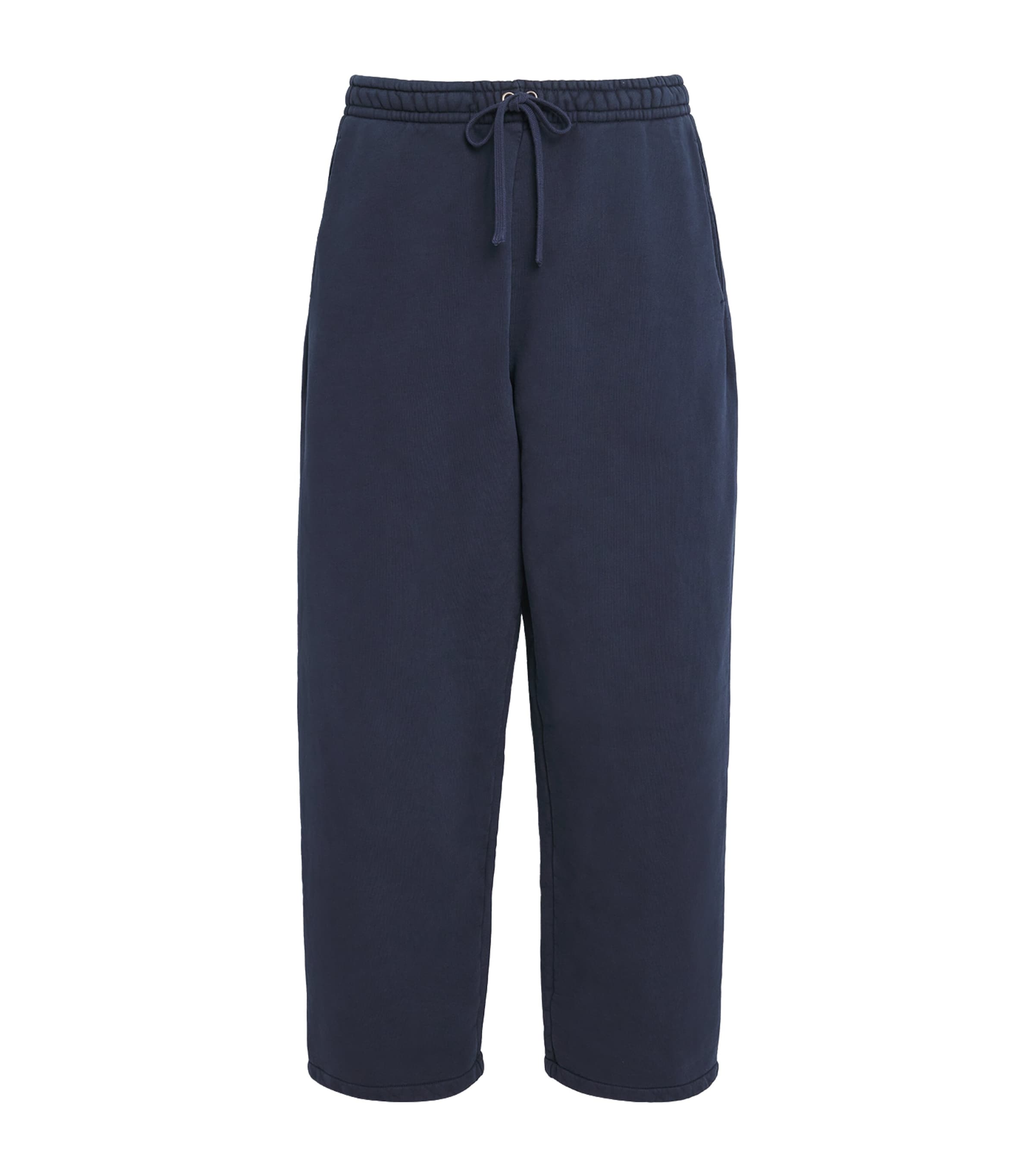 Skims Cotton Fleece Cuffed Sweatpants In Blue