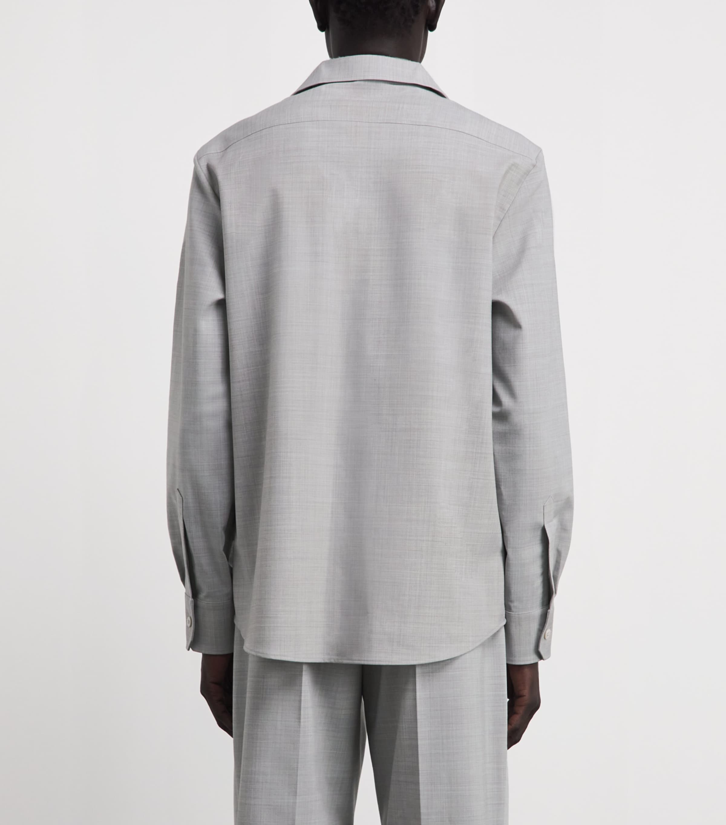 MM6 Maison Margiela Mens Two-Tone Shirt Light Grey Image 5
