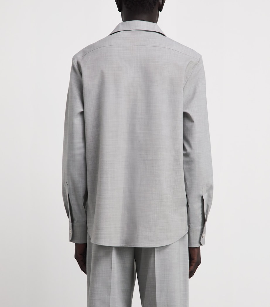 MM6 Maison Margiela Mens Two-Tone Shirt Light Grey Image 5