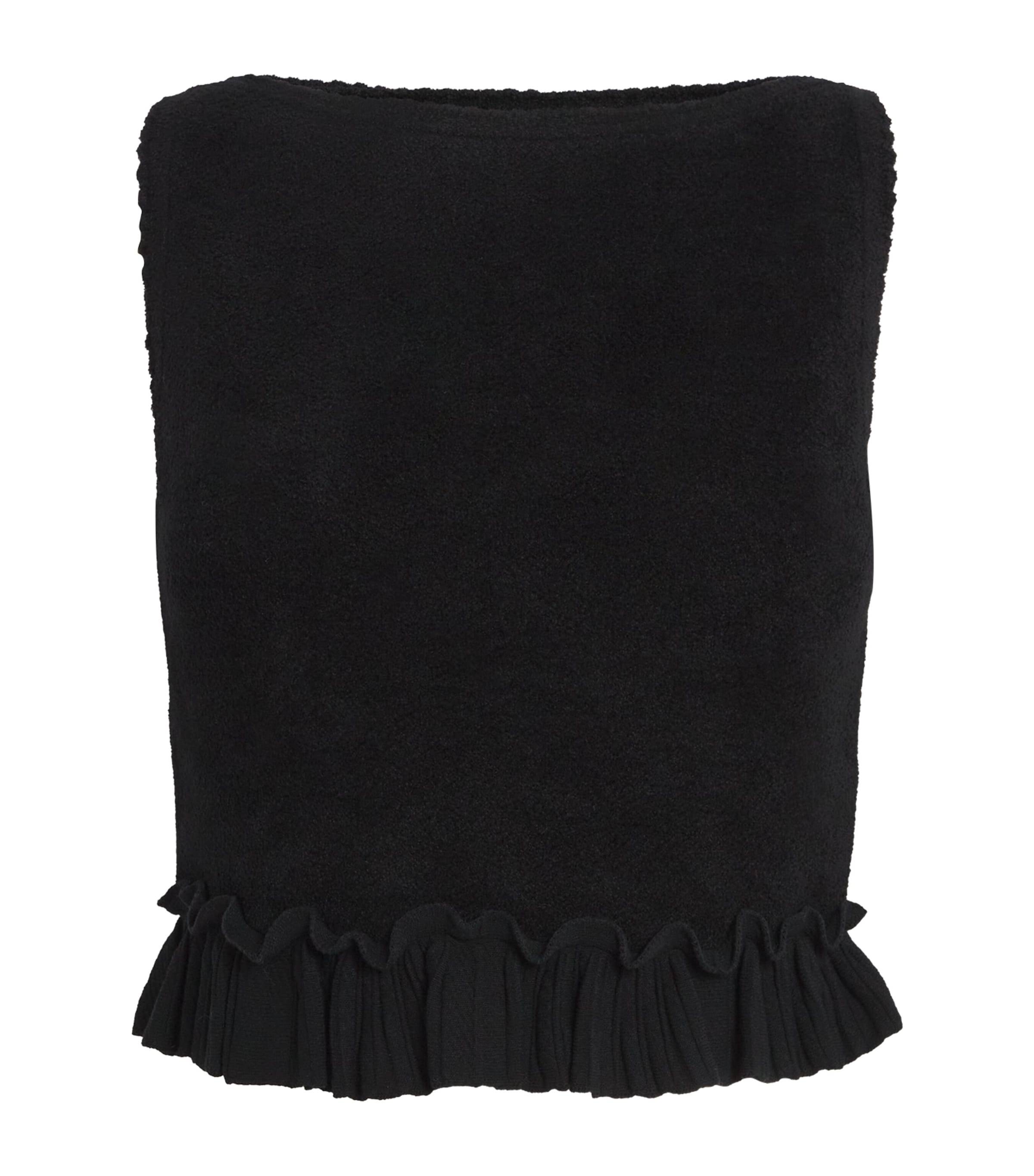 Knitted Crop Top BLACK Image 1